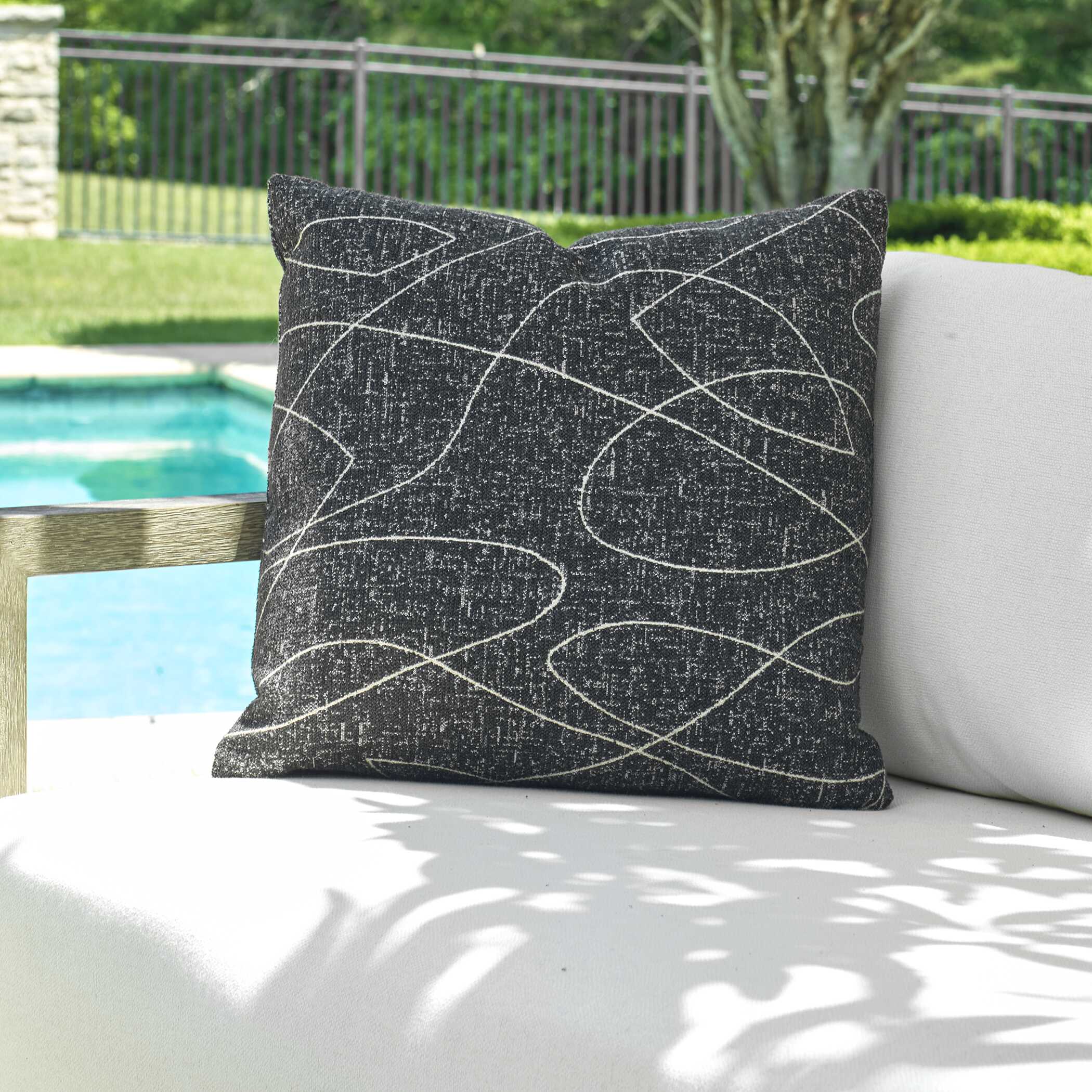 Loopy Loop Outdoor Onyx Pillow