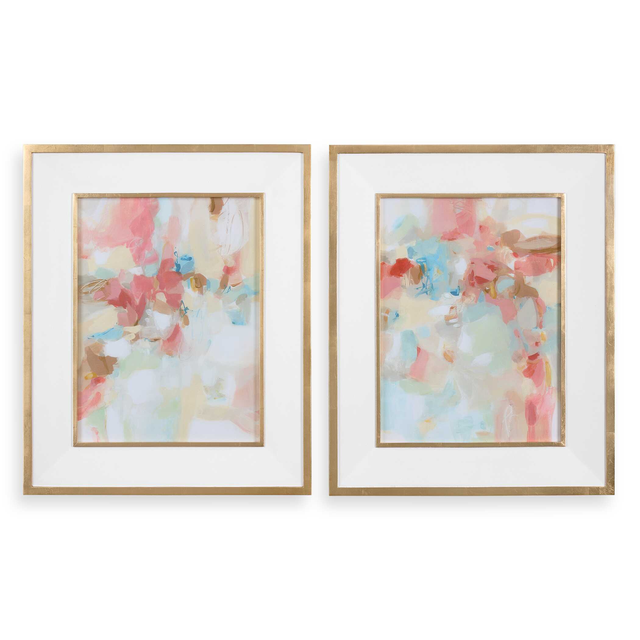 A Touch Of Blush And Rosewood Fences Art Set/2