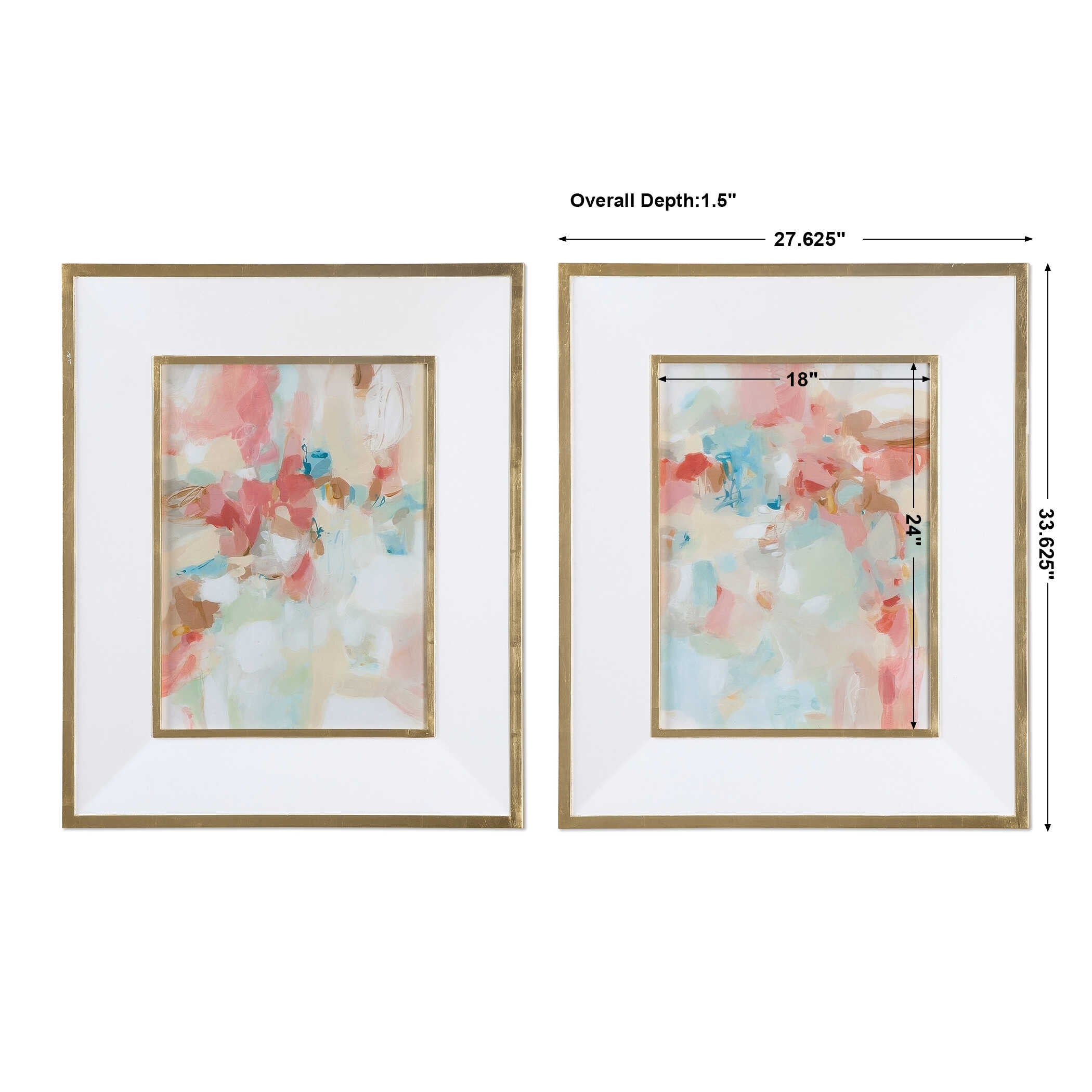 A Touch Of Blush And Rosewood Fences Art Set/2