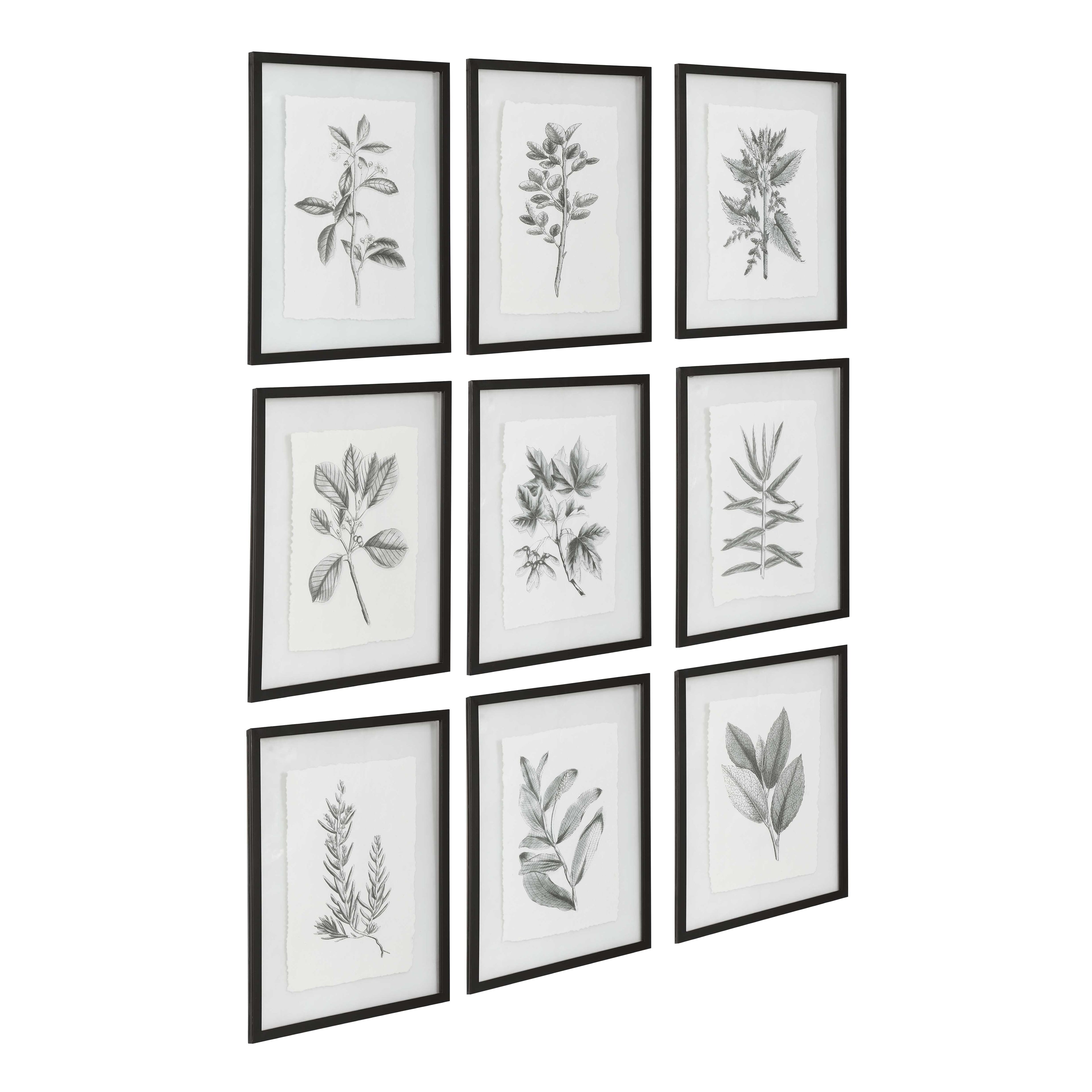 Farmhouse Florals Framed Prints Set/9