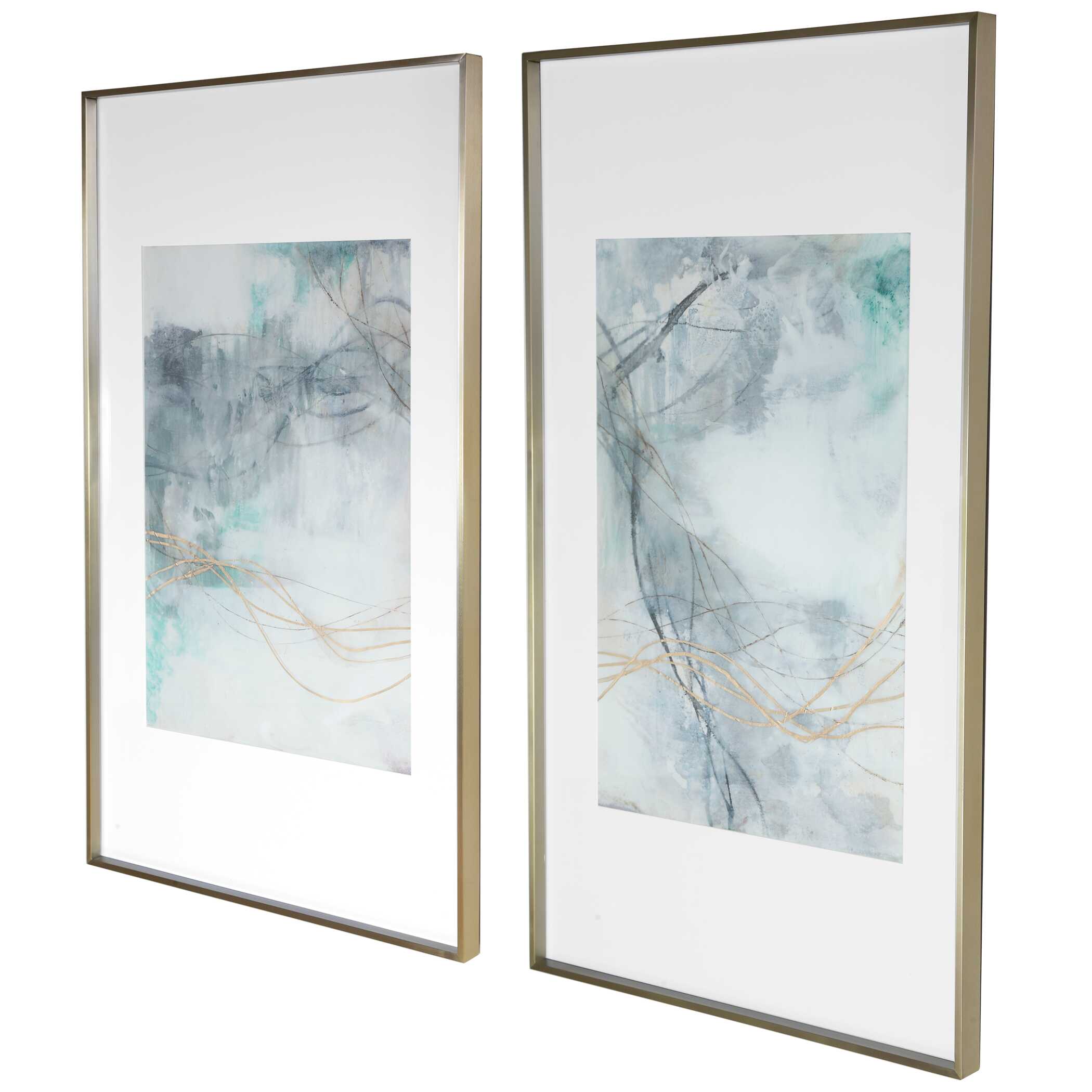 Undulating Oro Abstract Prints Set/2