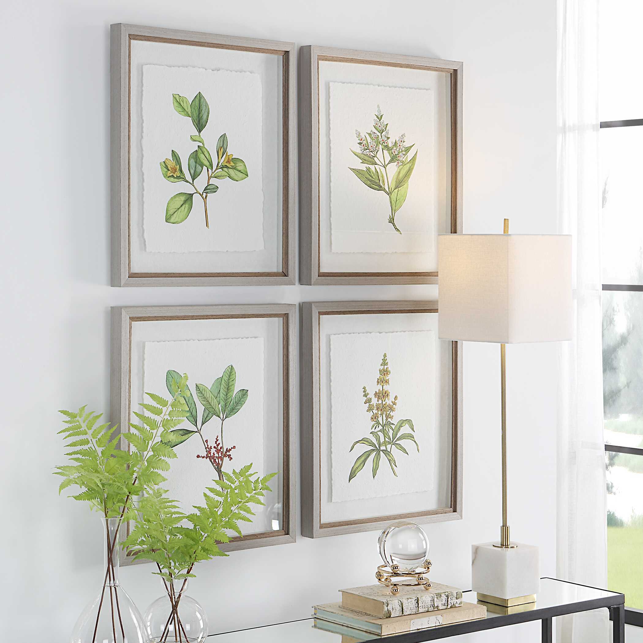 Wildflower Study Framed Prints Set/4