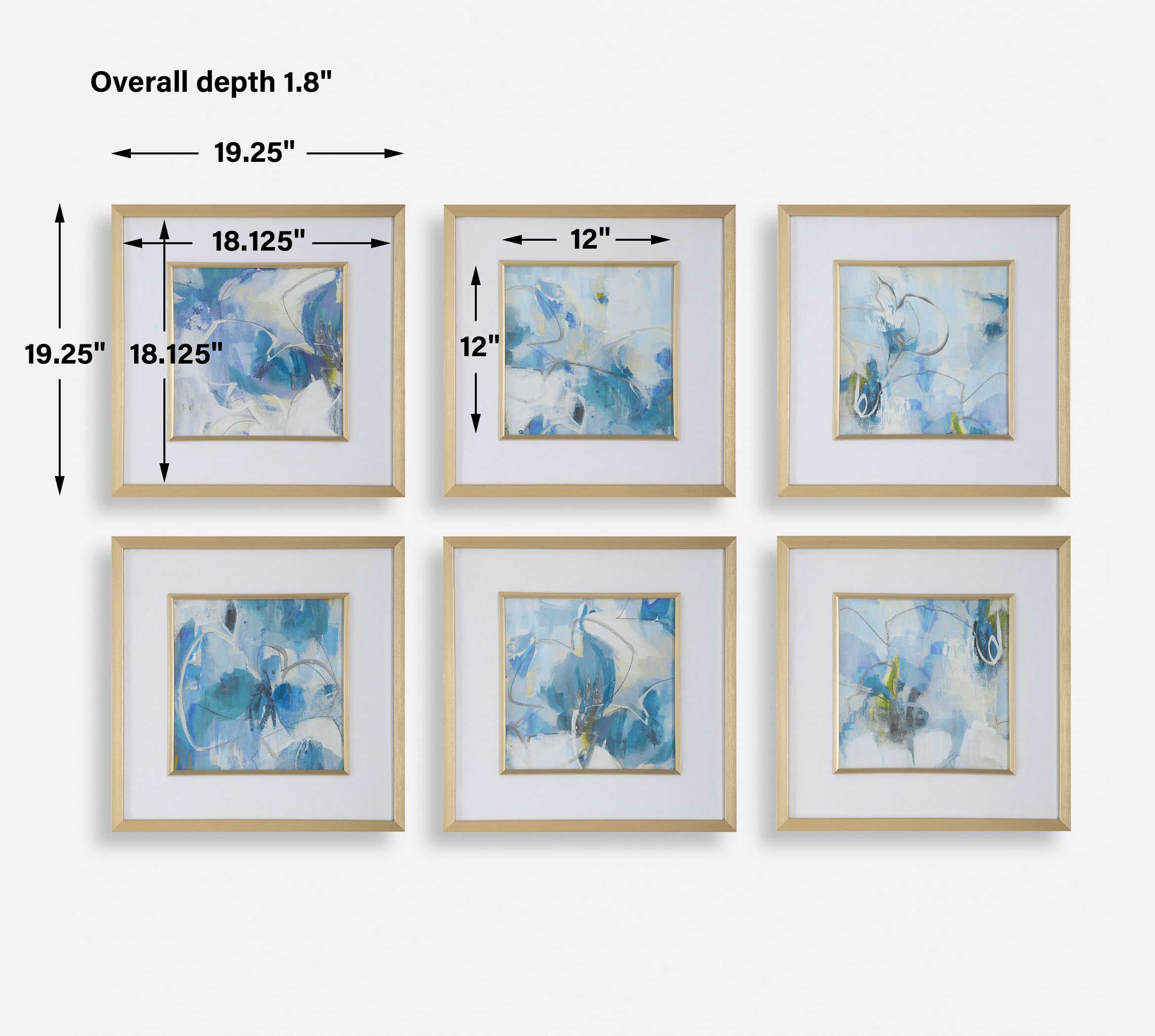 Fresh Start Blue Abstract Prints Set/6