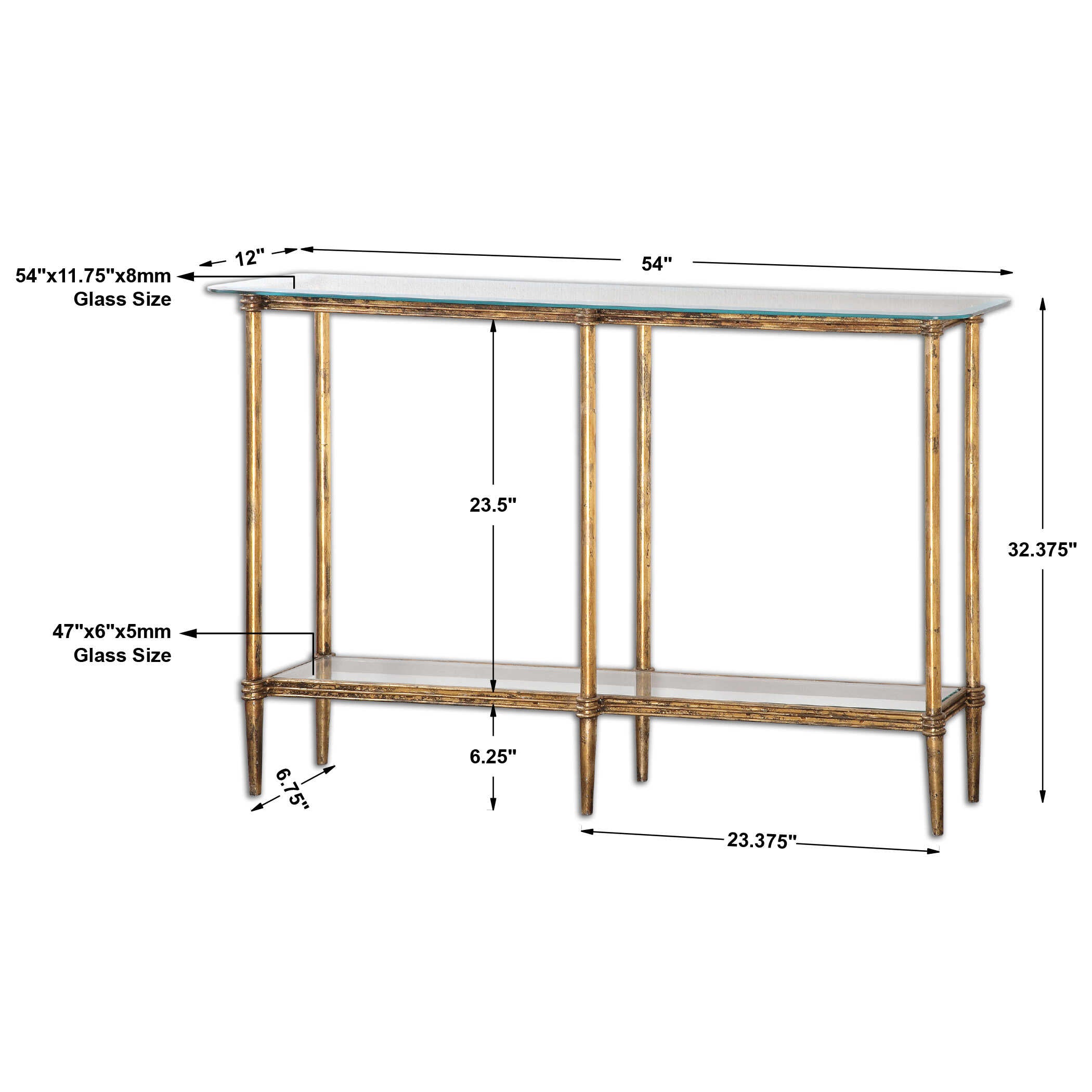 Elenio Glass Console Table