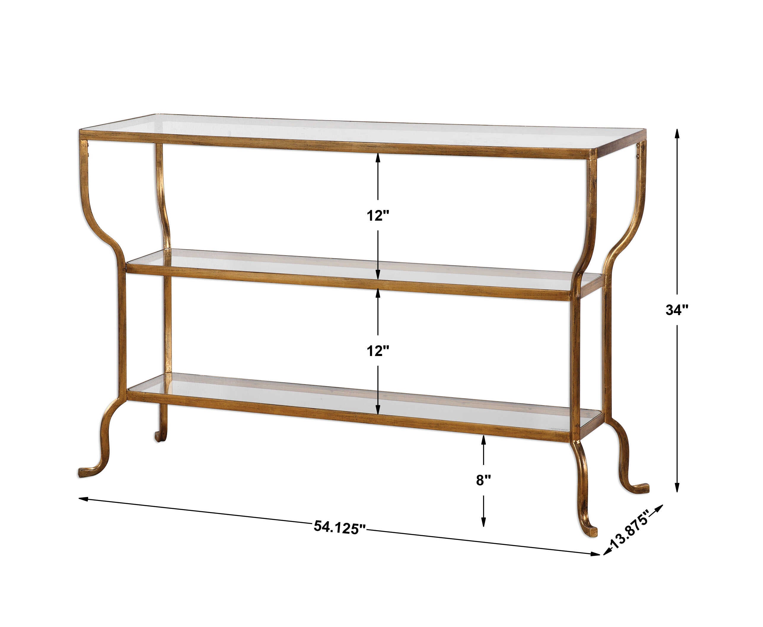Deline Gold Console Table