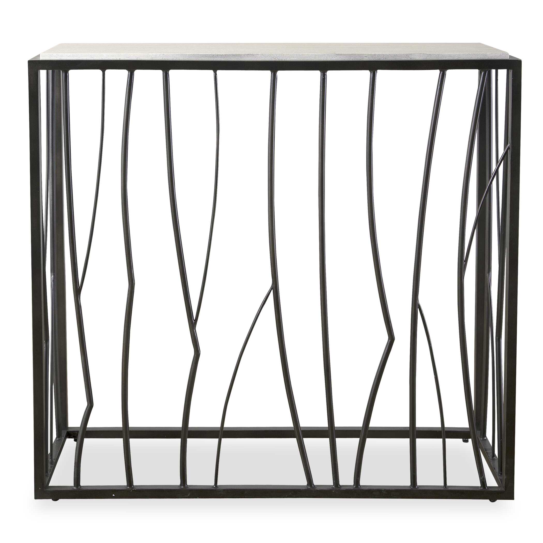 Reed Travertine Console Table