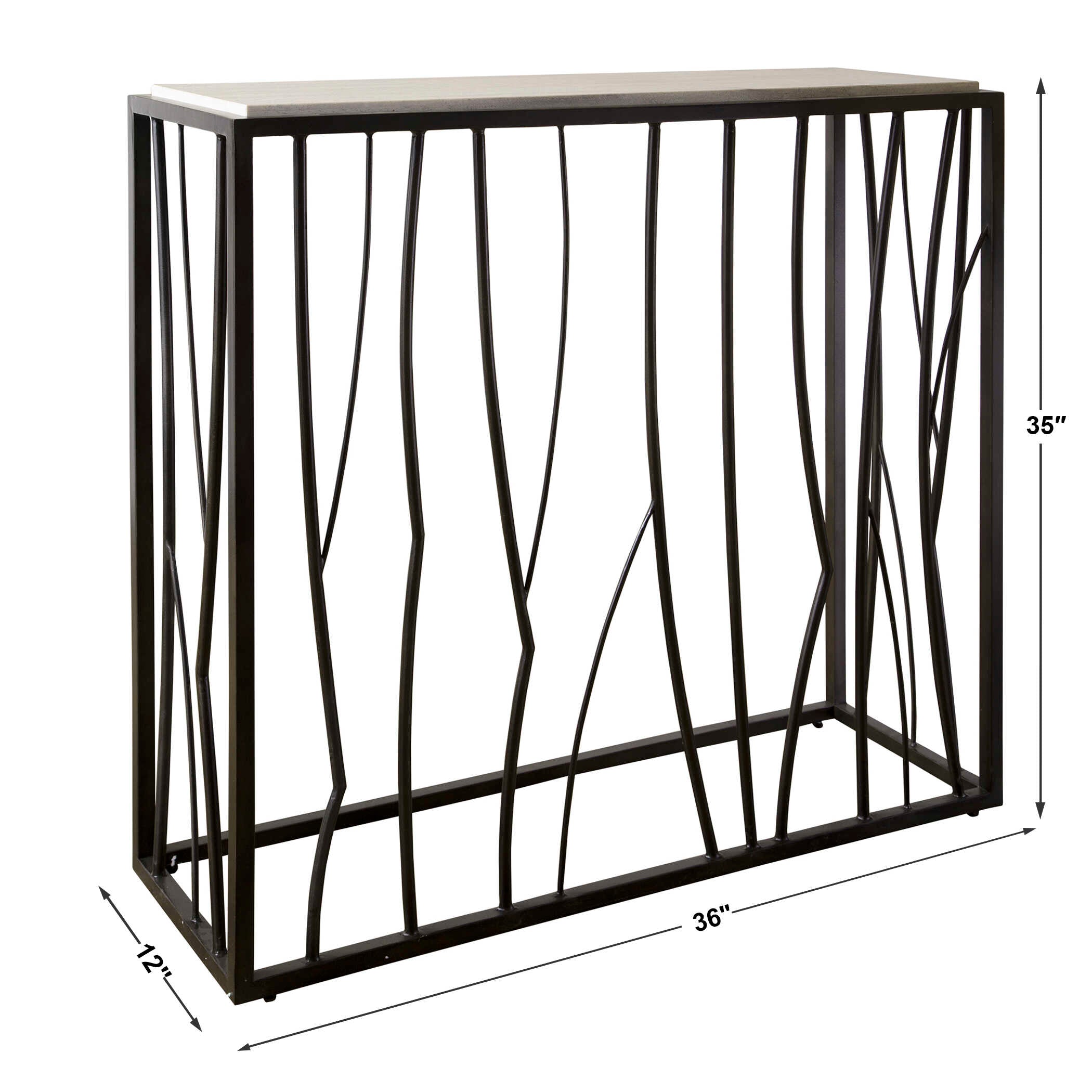 Reed Travertine Console Table