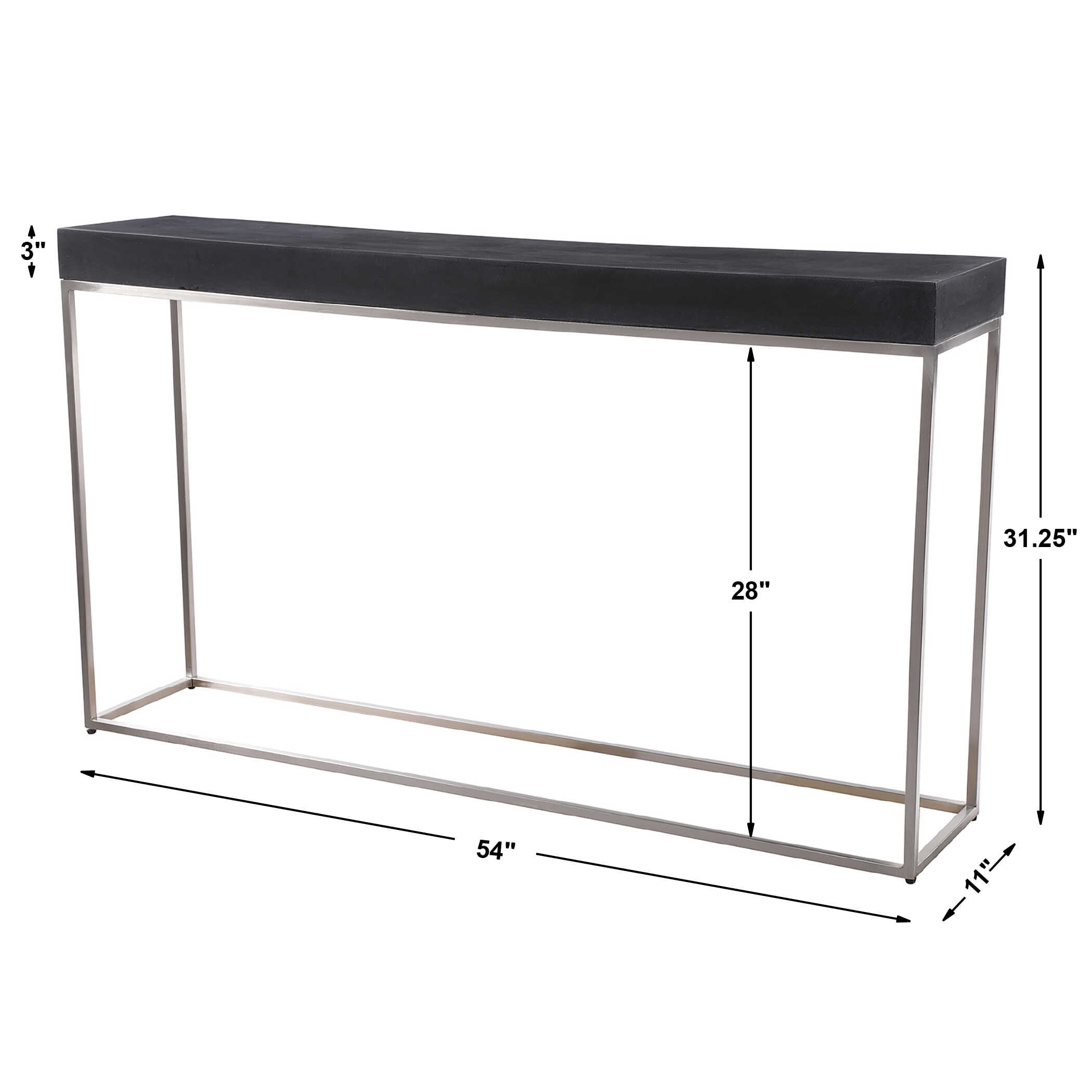 Jase Black Concrete Console Table