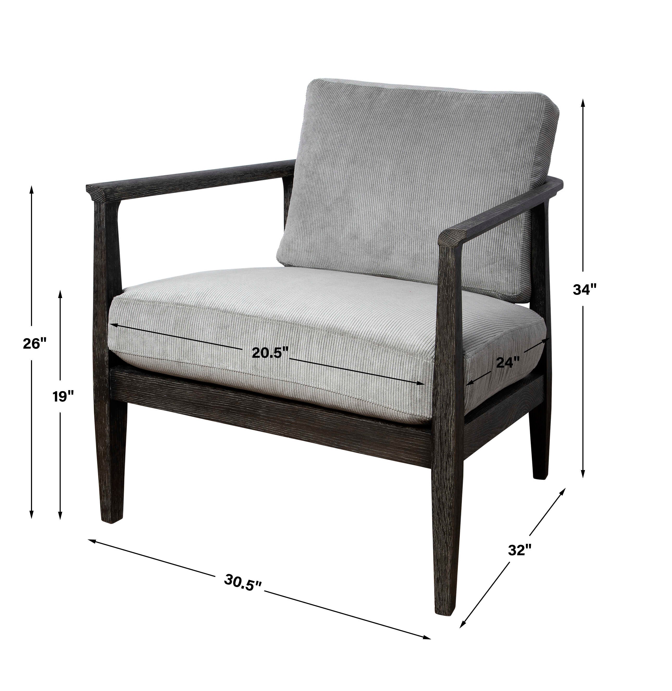 Brunei Modern Gray Accent Chair