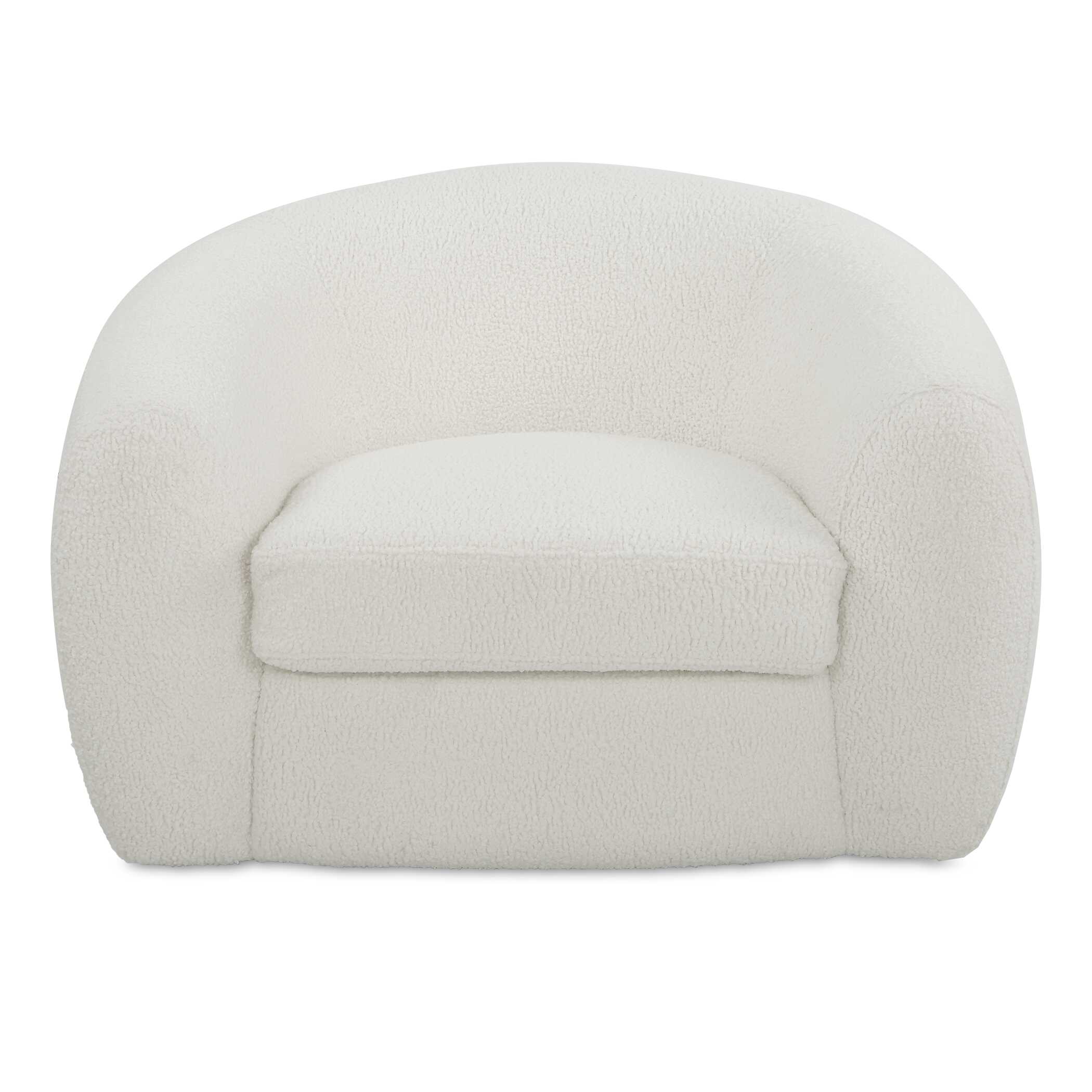 Capra Art Deco White Swivel Chair