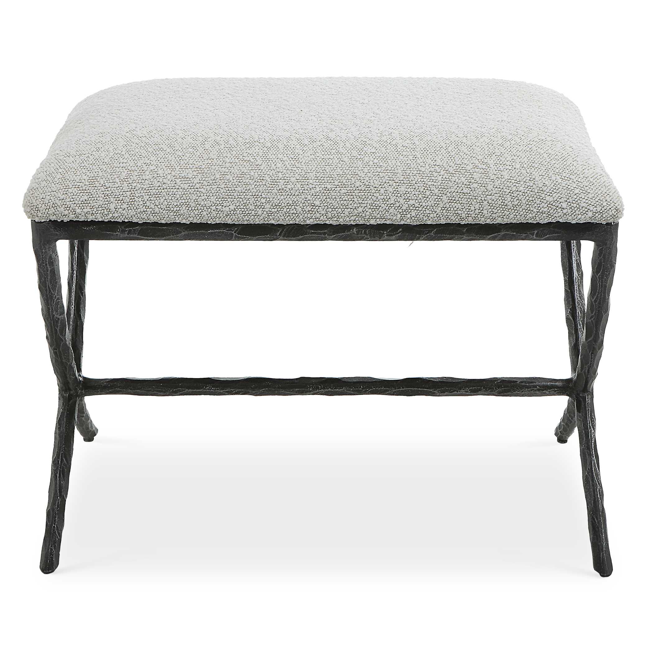 Brisby Gray Fabric Small Bench