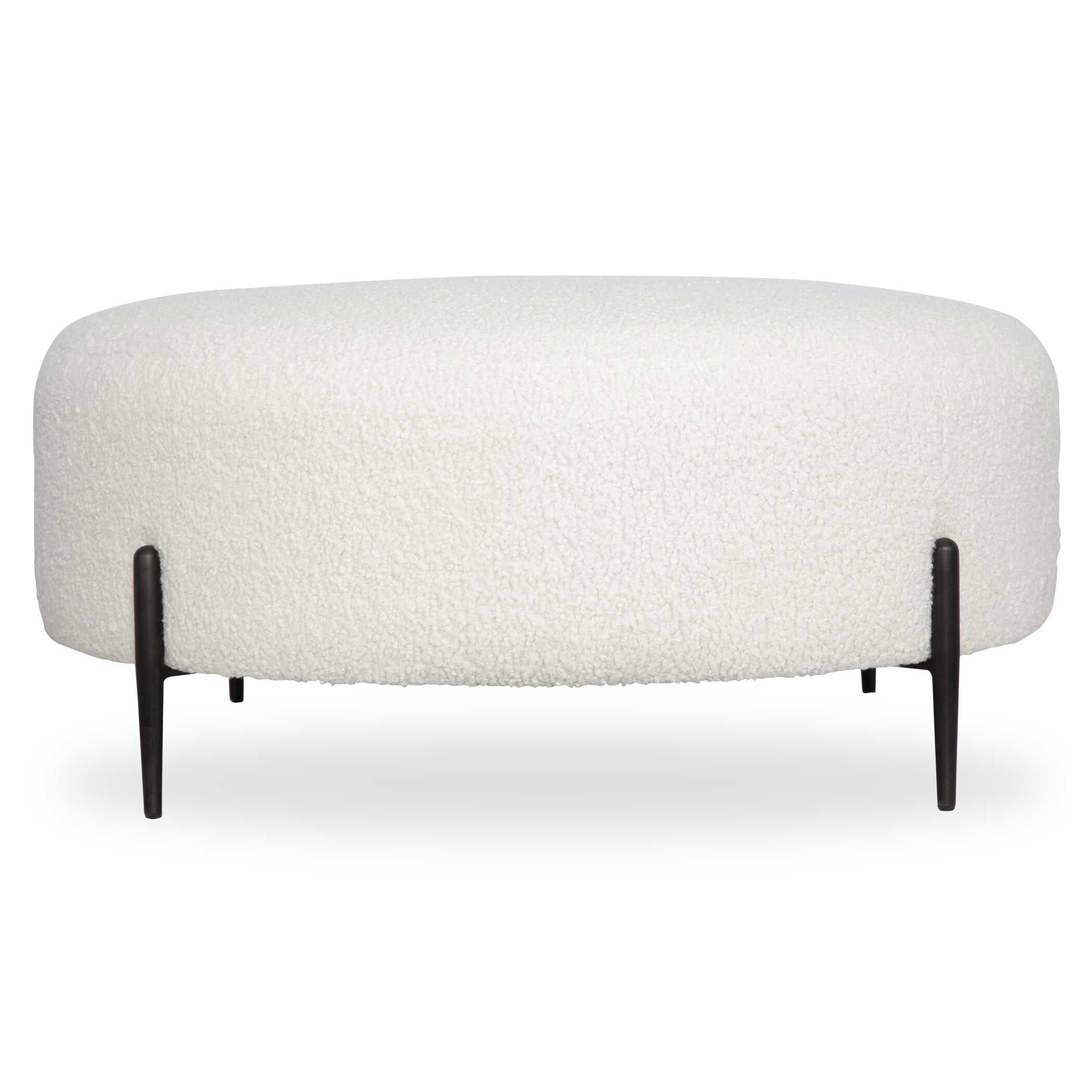 Arles Large Plush White Ottoman