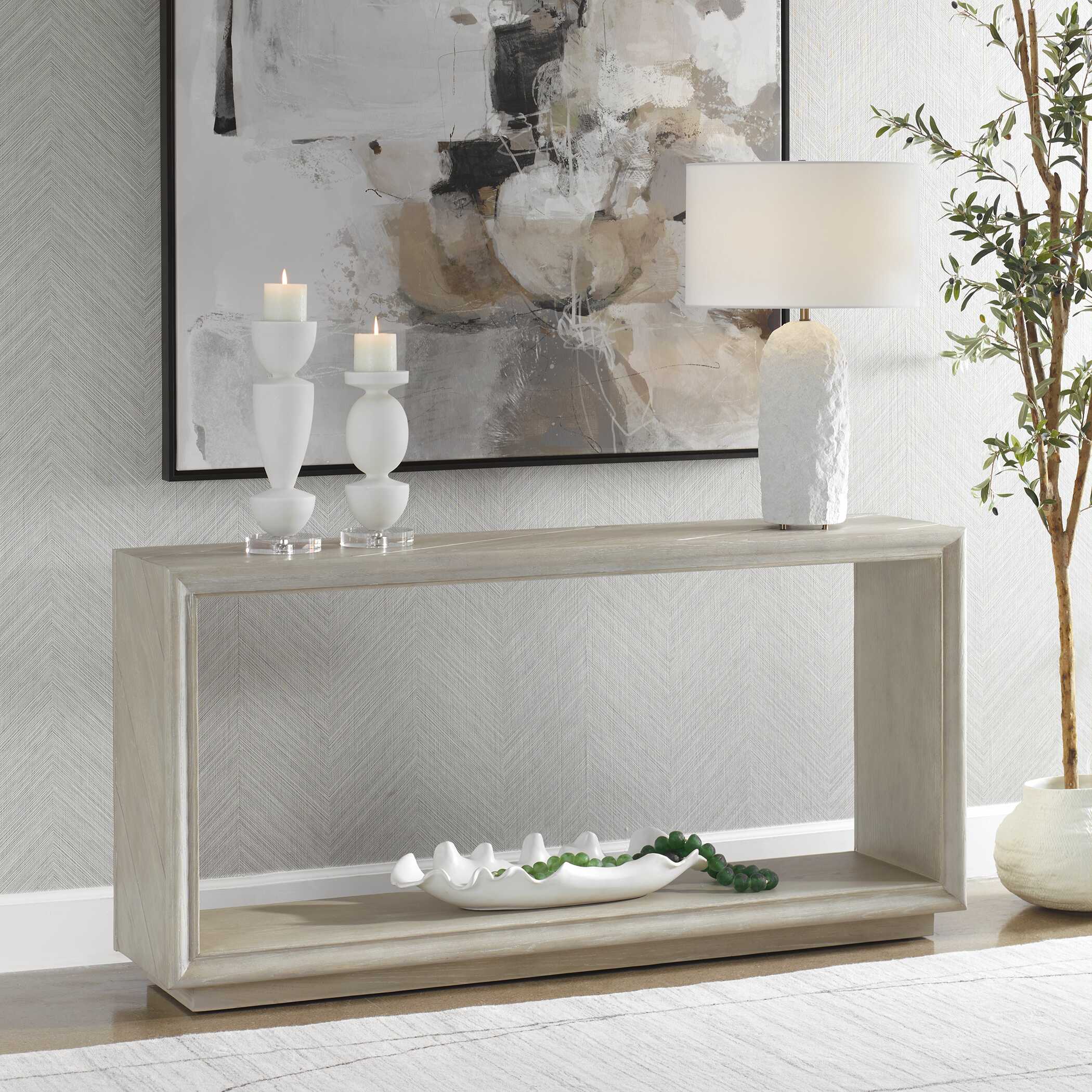 Prism Light Oak Console Table