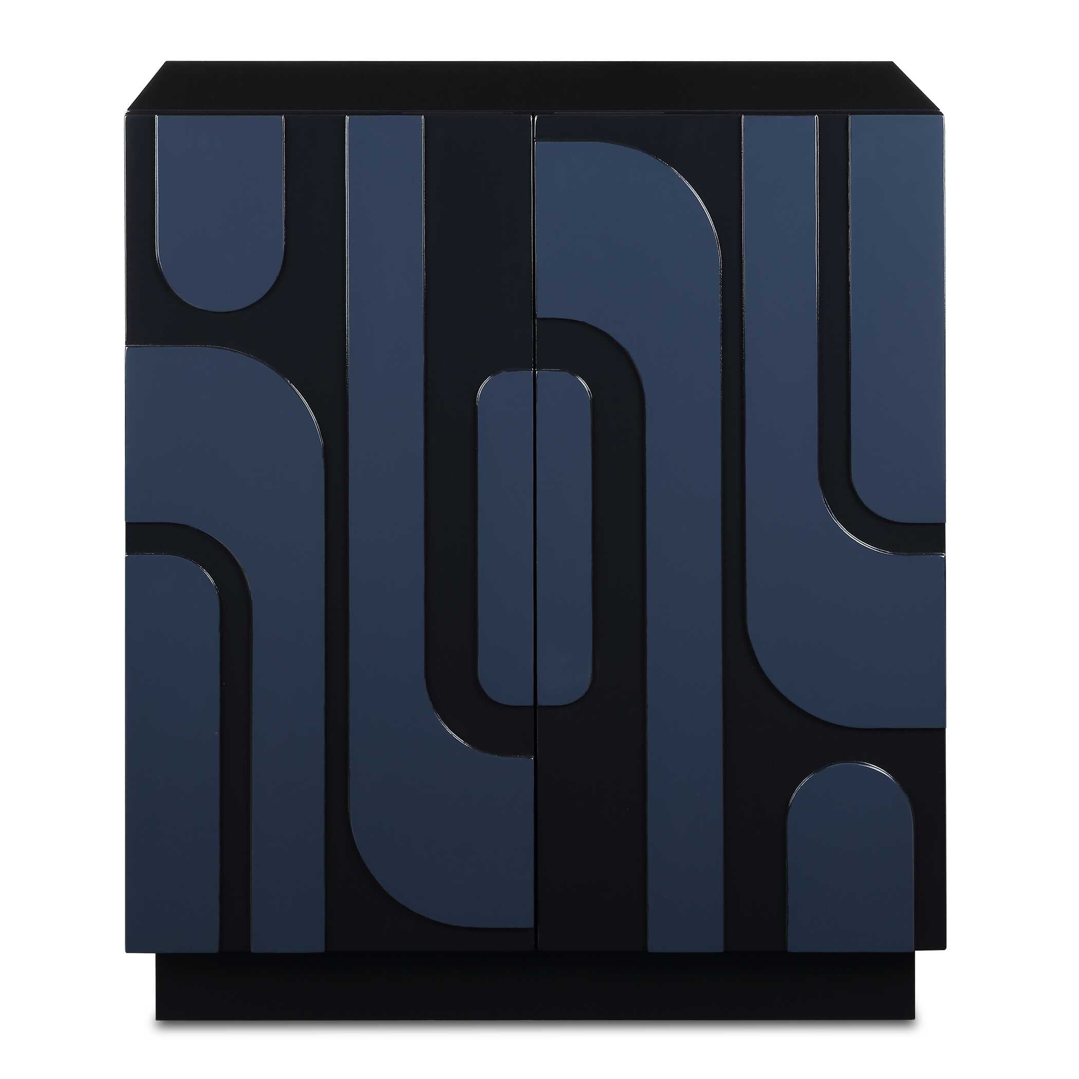 Valeria 2 Door Glossy Blue Cabinet