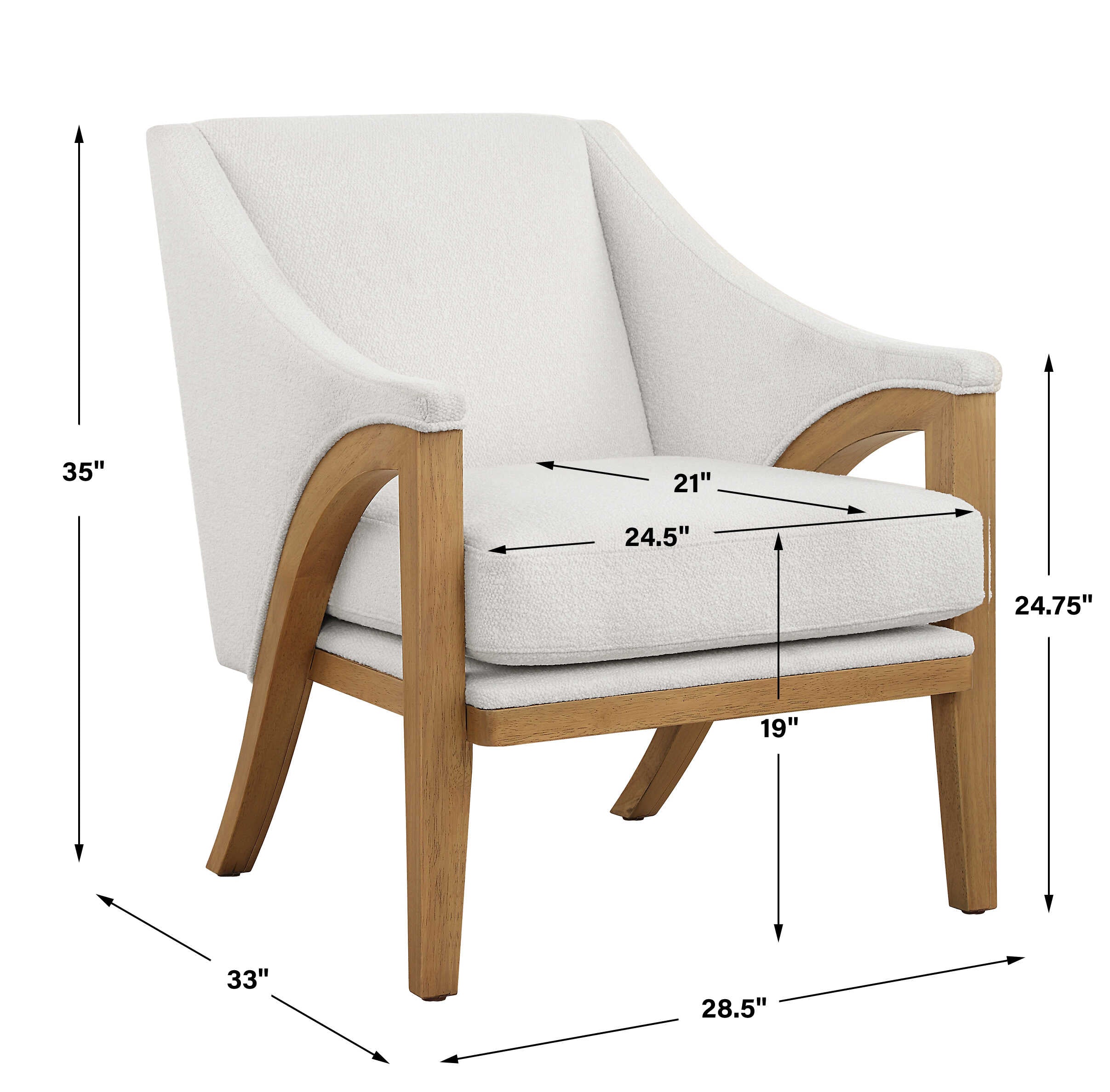 Evolve White Fabric Accent Chair