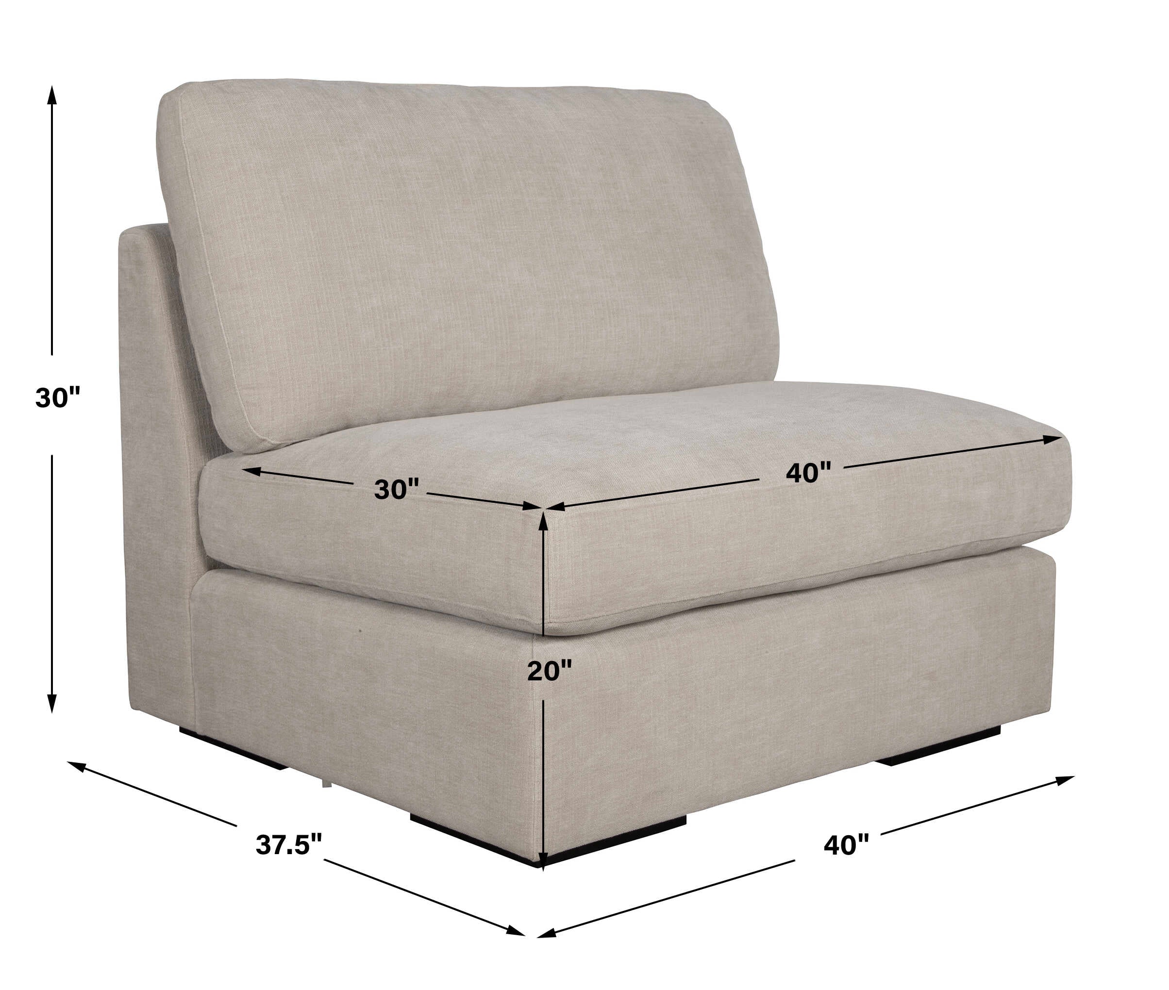 Refuge Armless Sand Sofa