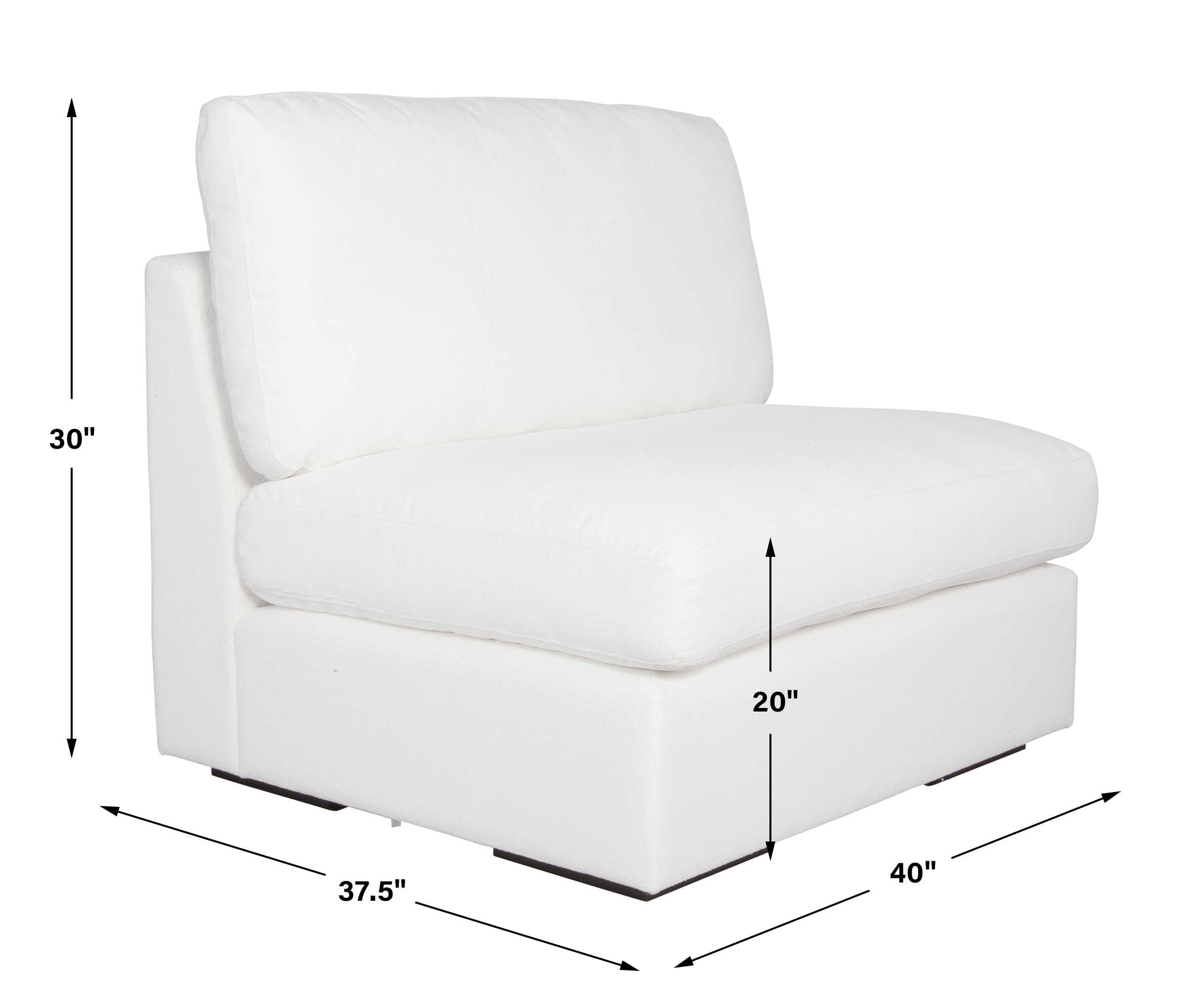 Refuge Armless Arctic White Sofa