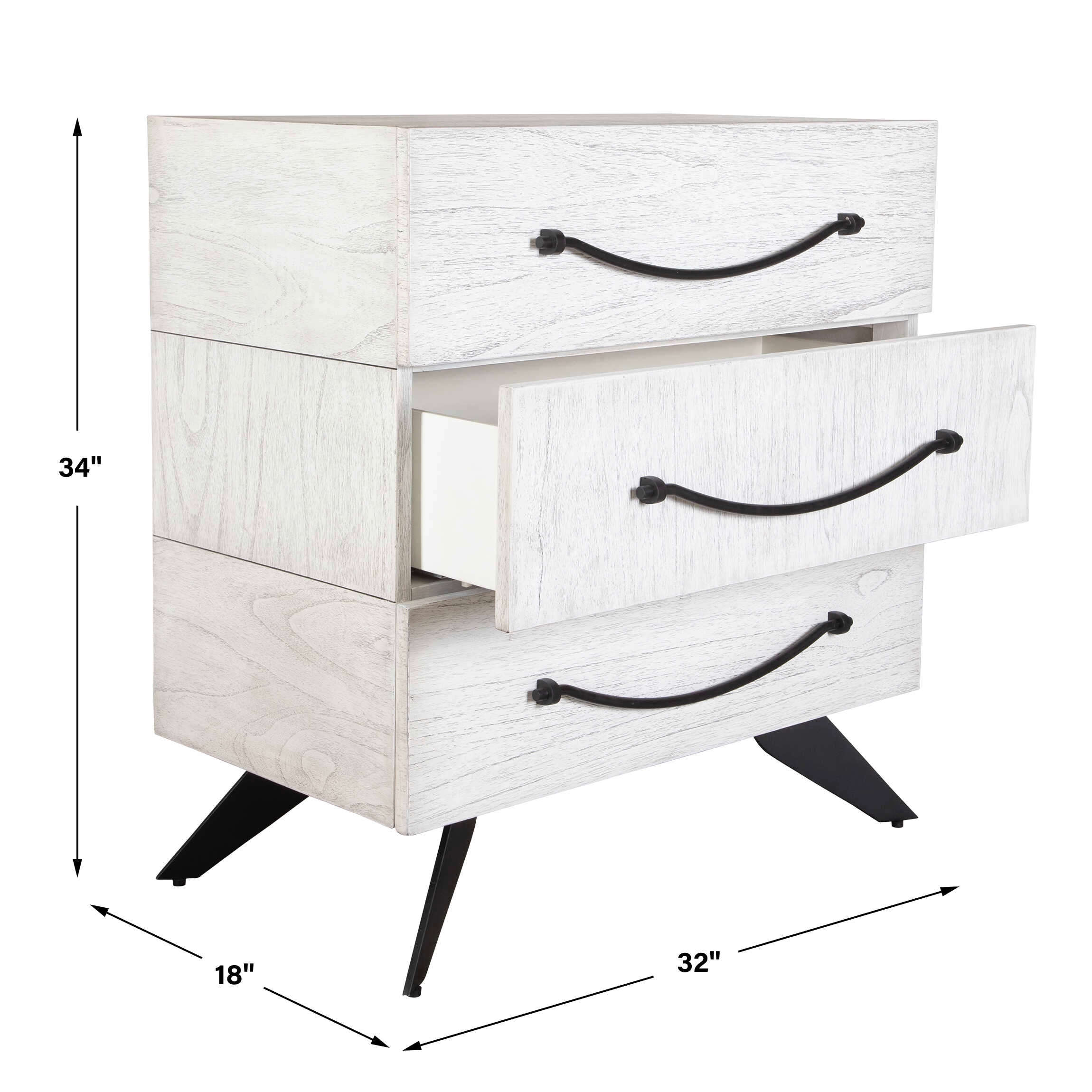 Vivi 3 Drawer White Chest