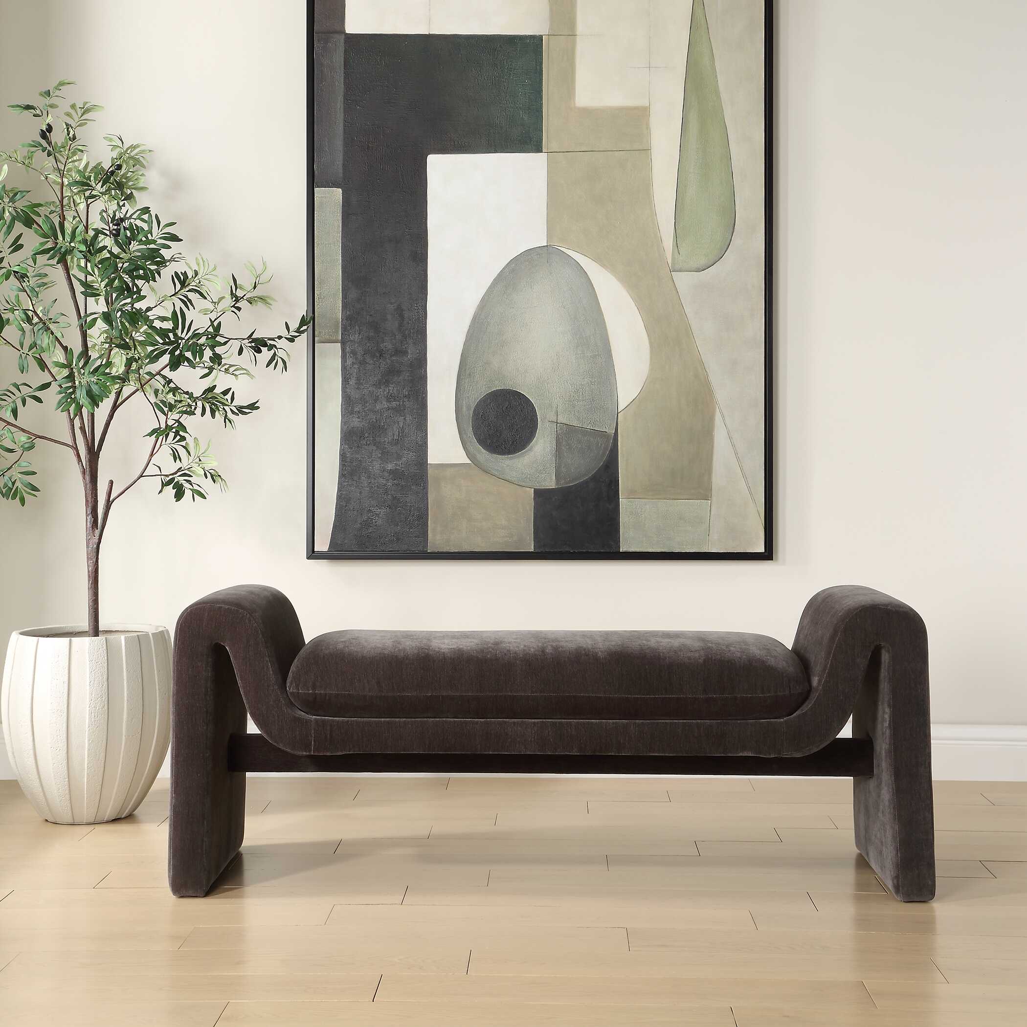 Manson Modern Charcoal Bench