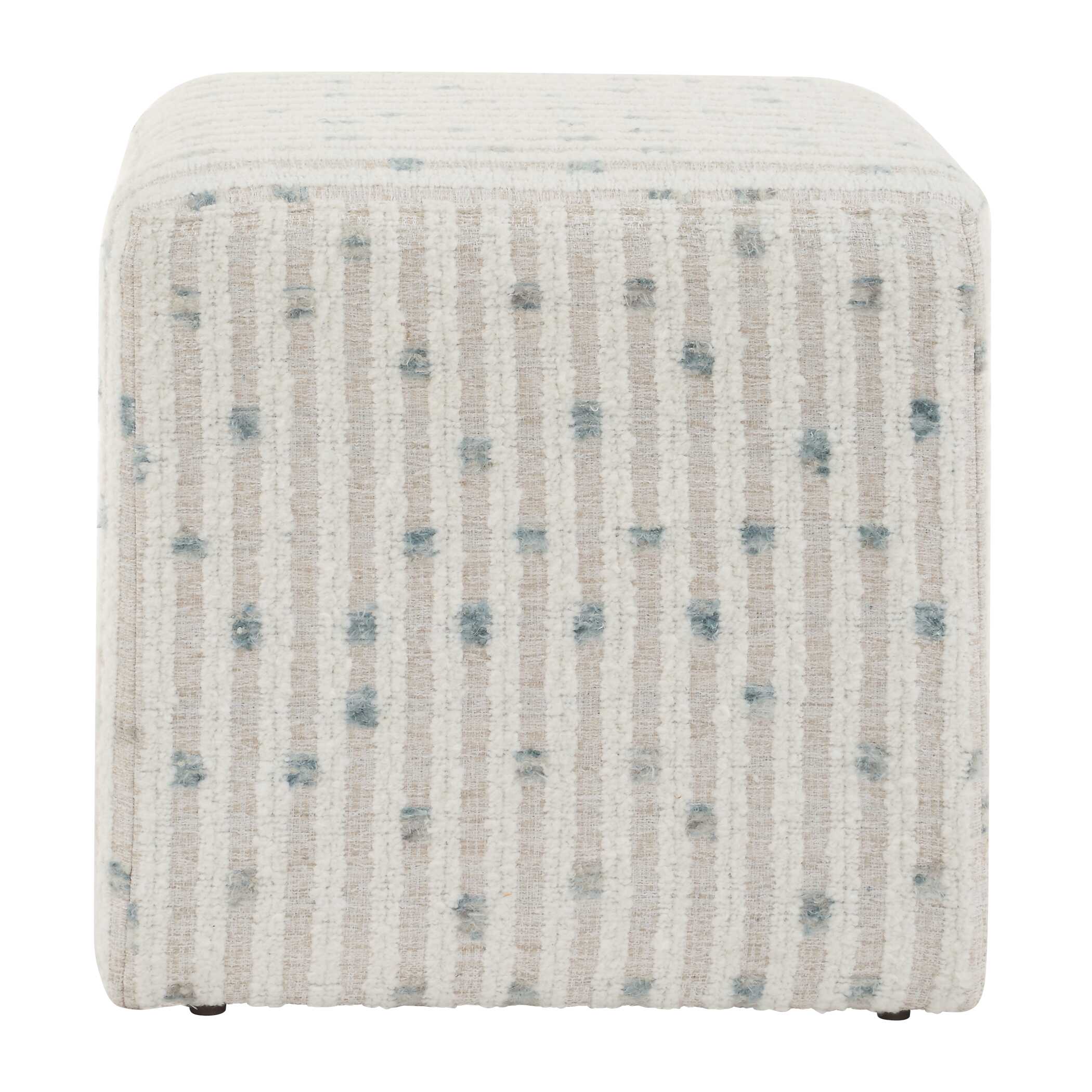 Joie White Chenille Ottoman