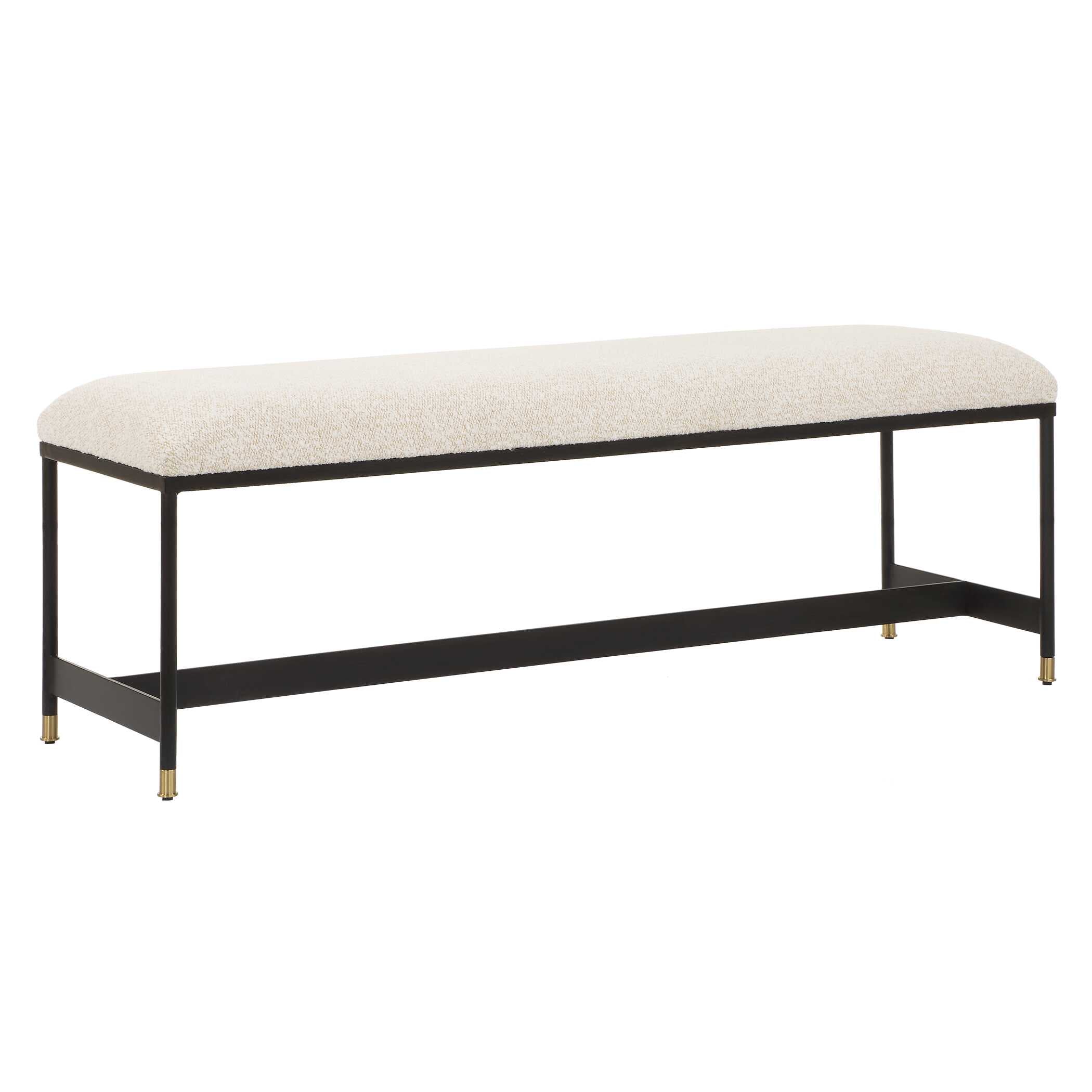 Halston Upholstered White Bench