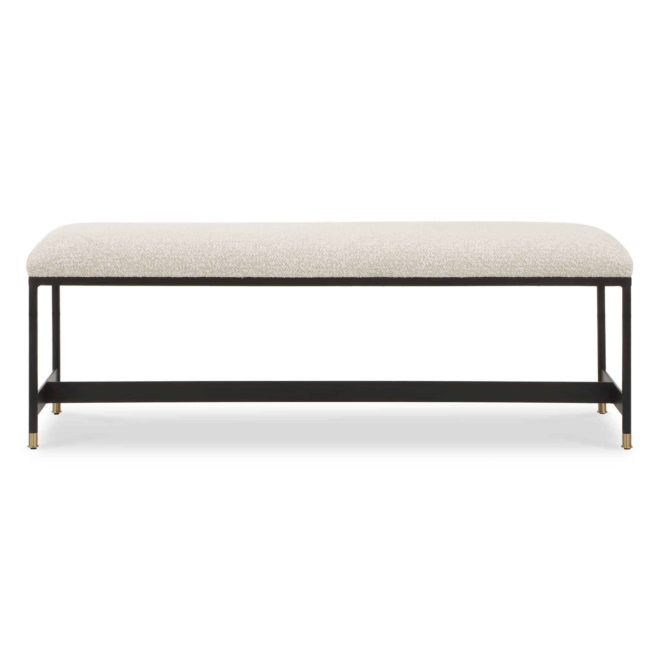 Halston Upholstered White Bench
