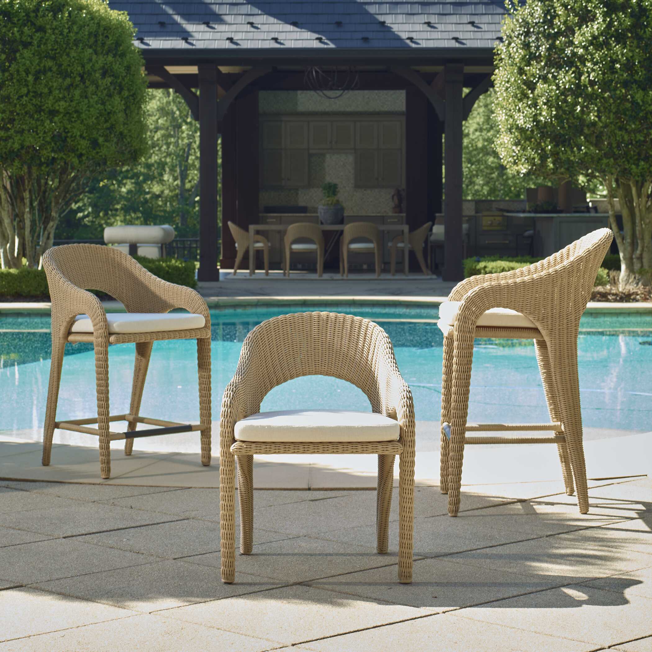 Kavali Outdoor Wicker Barstool