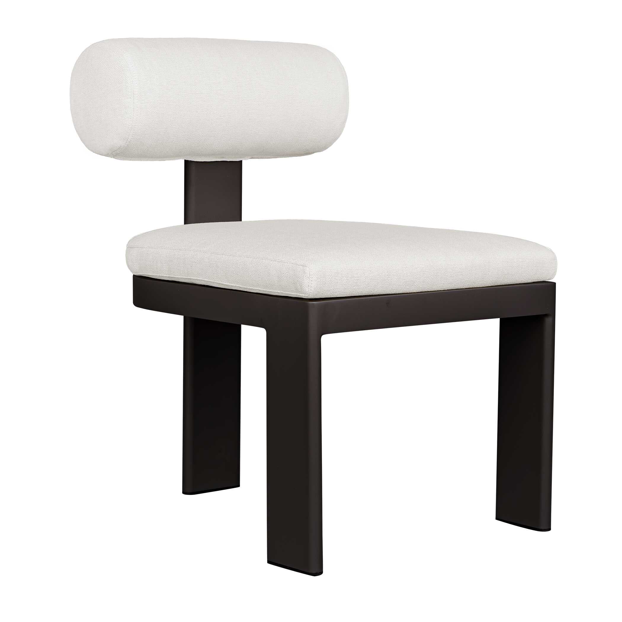Bolster Back White Outdoor Dining Chair