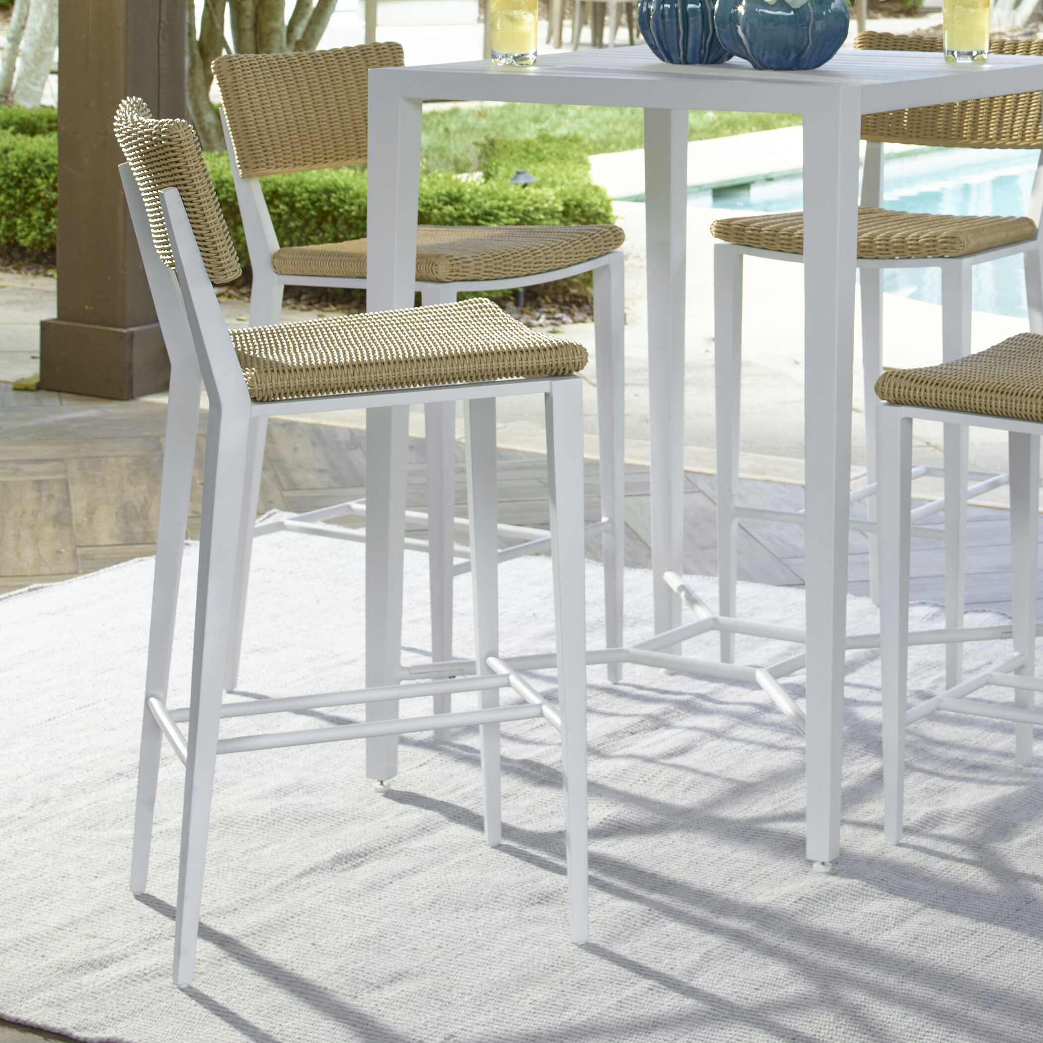 Calbas White Outdoor Bar Stool