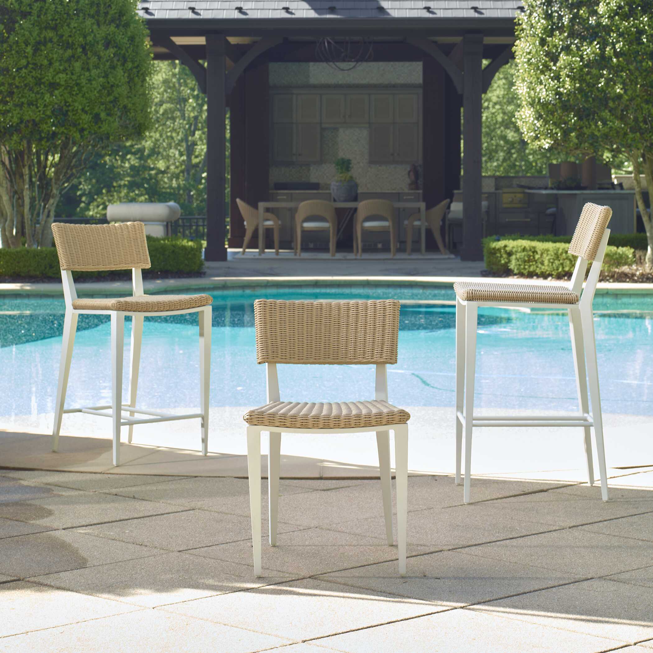 Calbas White Outdoor Bar Stool