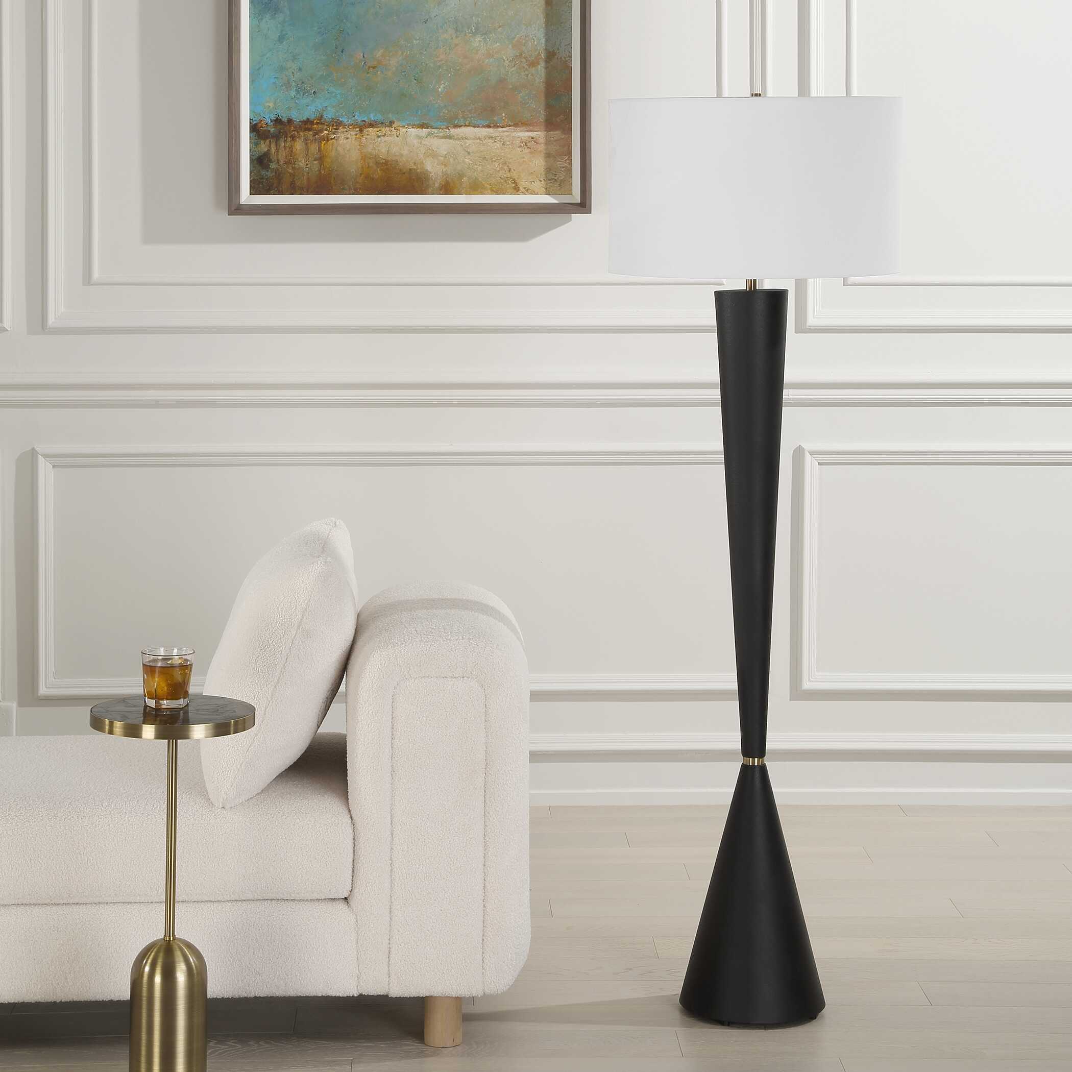Layla Black Tapered Floor Lamp
