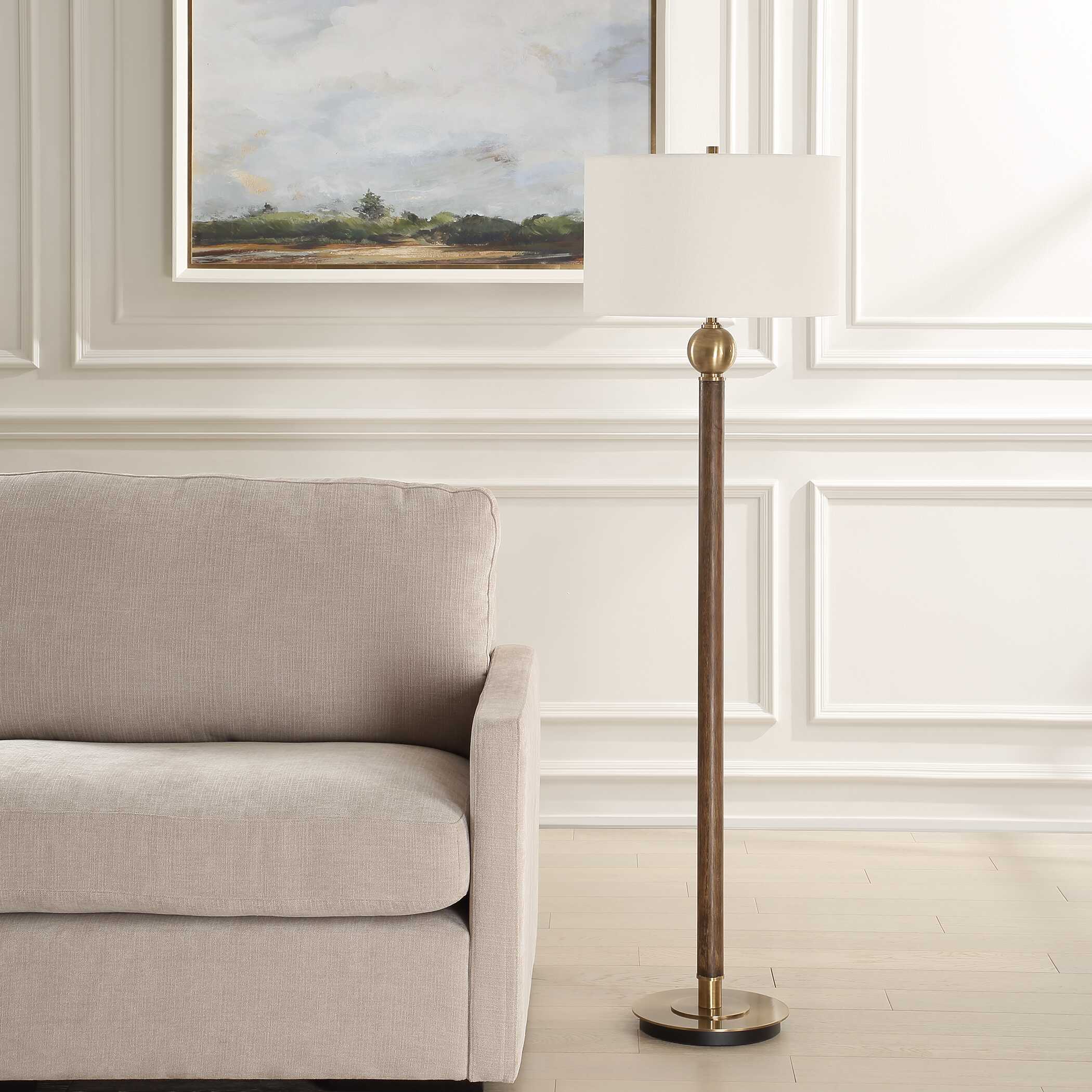 Keros Dark Oak Floor Lamp