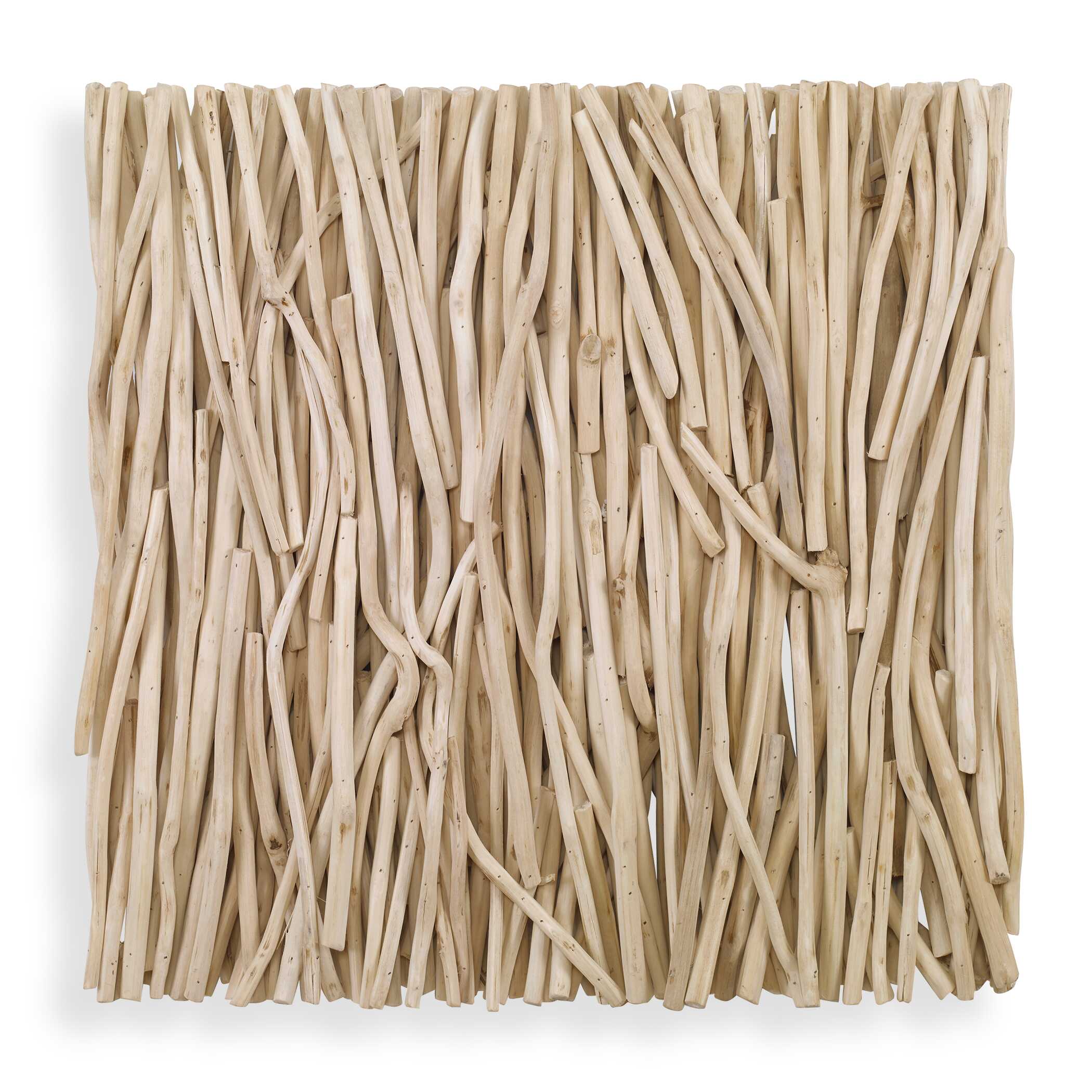 Gathered Teak Square Bleached Wood Wall Decor