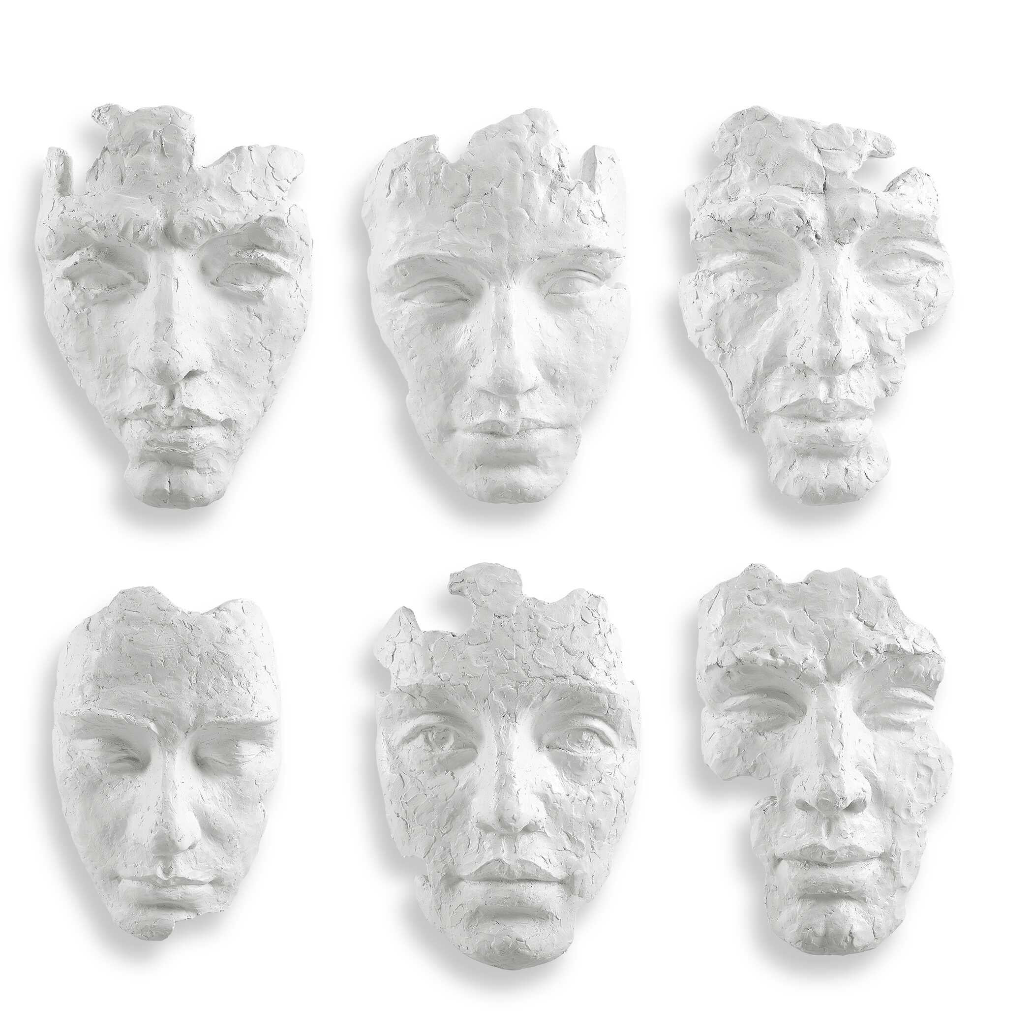 Self-Portrait White Mask Wall Decor Set/6