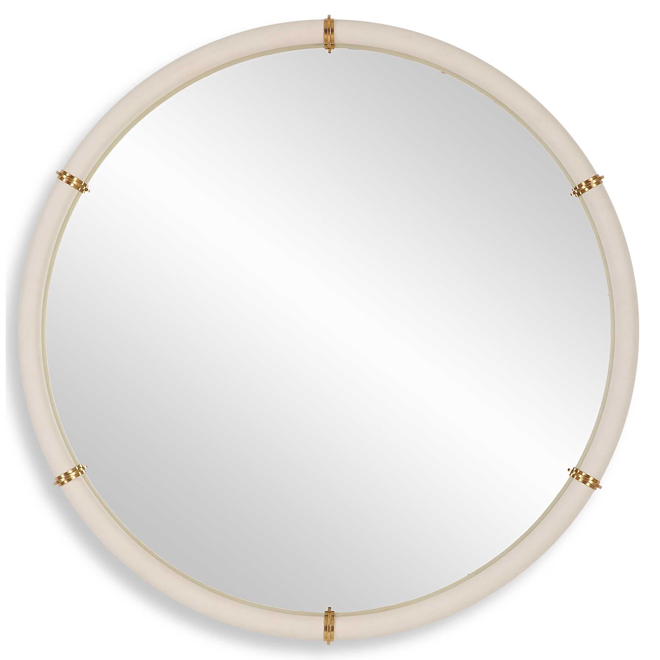 Cyprus White Round Mirror