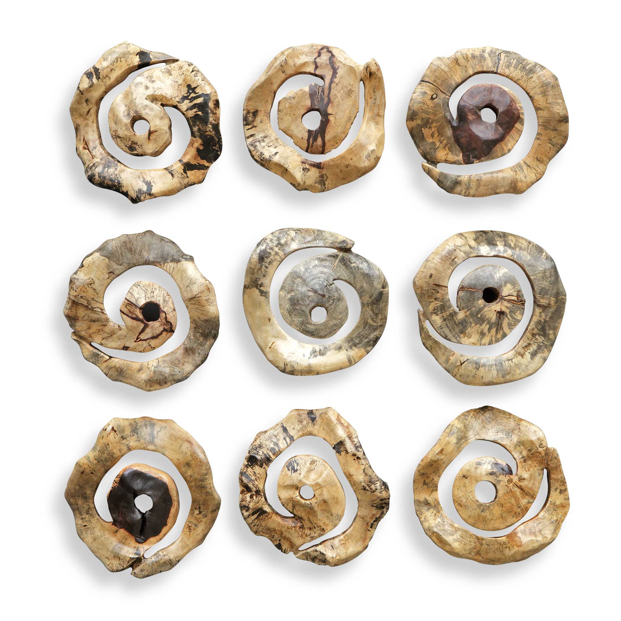 Corkscrew Wood Wall Decor Set/9