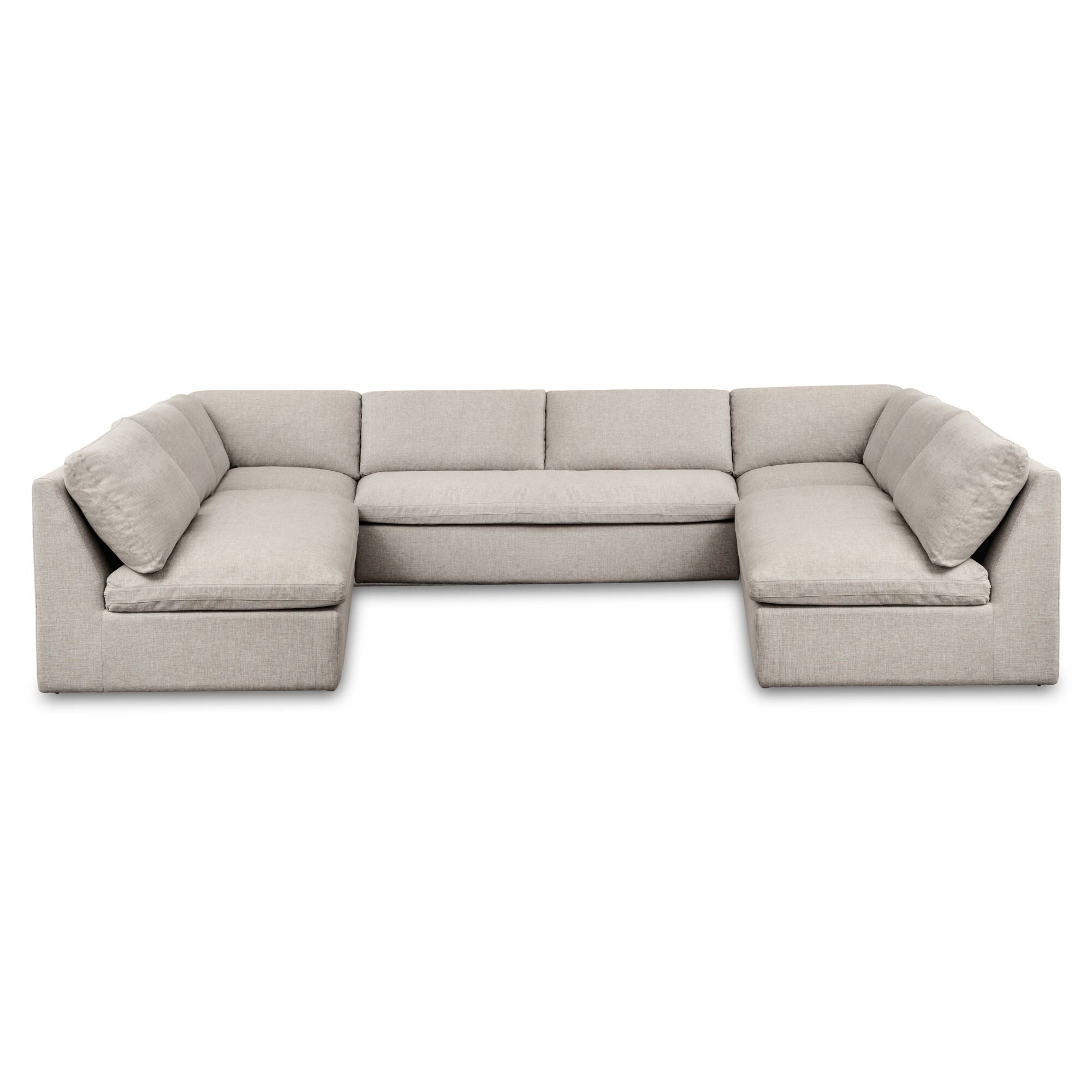 Miles Outdoor Modular 5 Piece Speckled Light Grey