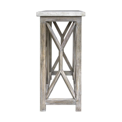 Catali Ivory Stone Console Table