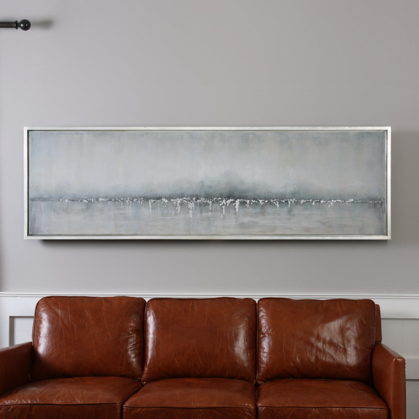 Hand Painted On Canvas, This Abstract Artwork Transcends Multiple Design Styles. A Versatile Color Palette Of Light Gray, ...