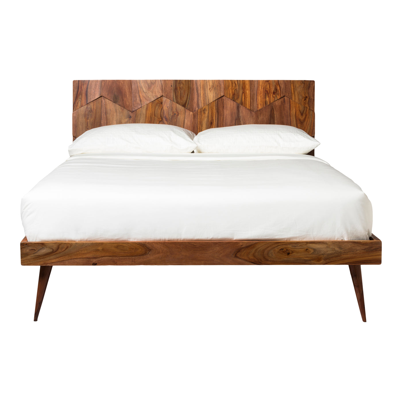 The O2 bed is retro-inspired with a modern twist. Constructed with solid sheesham wood, this piece makes it resistant to m...