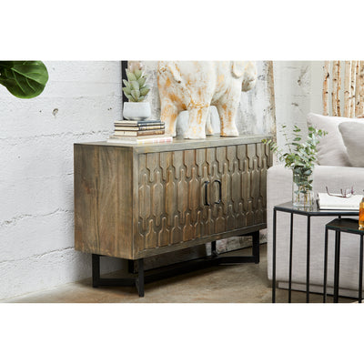 Made from solid mango wood, the West Sideboard brings warm and cool grey tones into your space. Paired with iron, this sid...