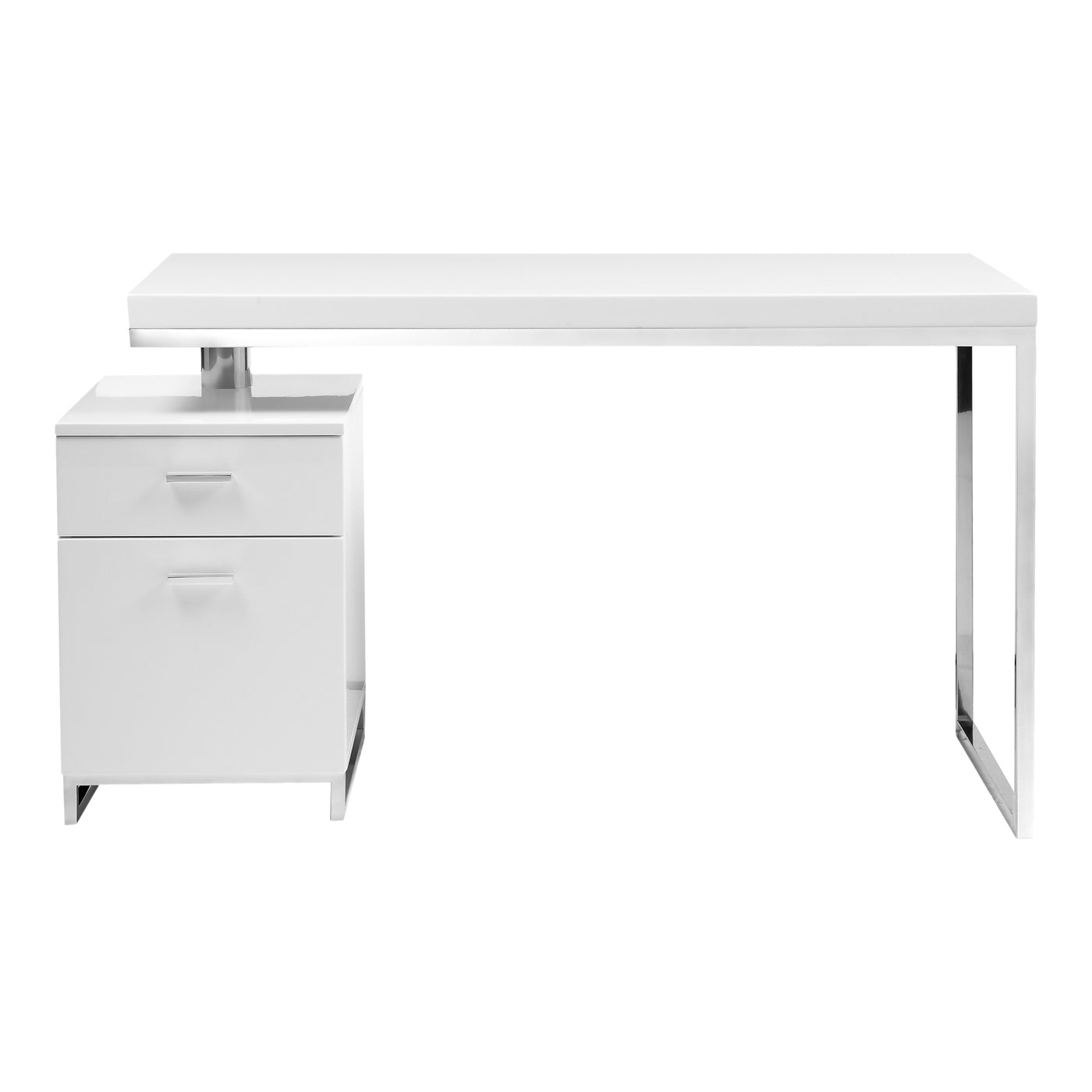 Ideal for the home office, this contemporary desk features a sleek, minimalist design complete with a filing cabinet. This...