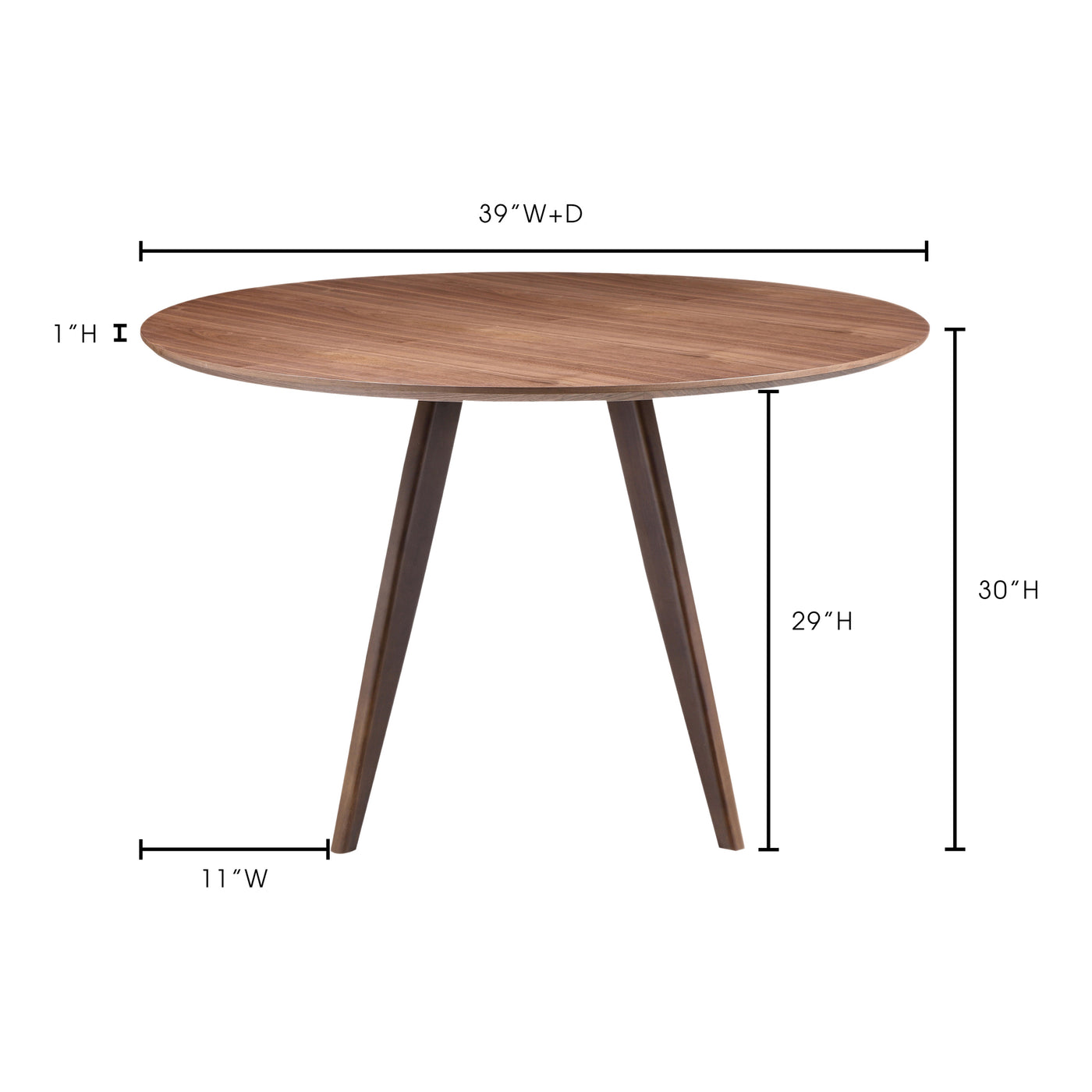 Simple, contemporary style. Perfect size for smaller dining area, condo or loft.
<h6>Dimensions</h6>
H= 30
W= 39
D= 39
<h6...