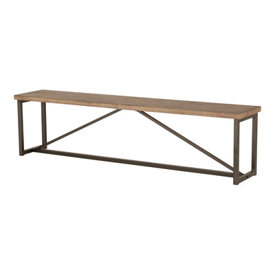 An airy metal base gives the Sierra Bench a sleek industrial look. Finished with a solid reclaimed pine top, this bench fe...