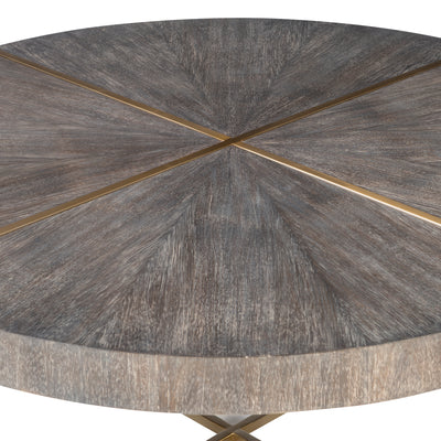 Contemporary In Style, This Coffee Table Features A Stainless Steel Framework Finished In A Brushed Brass With A Round Aca...