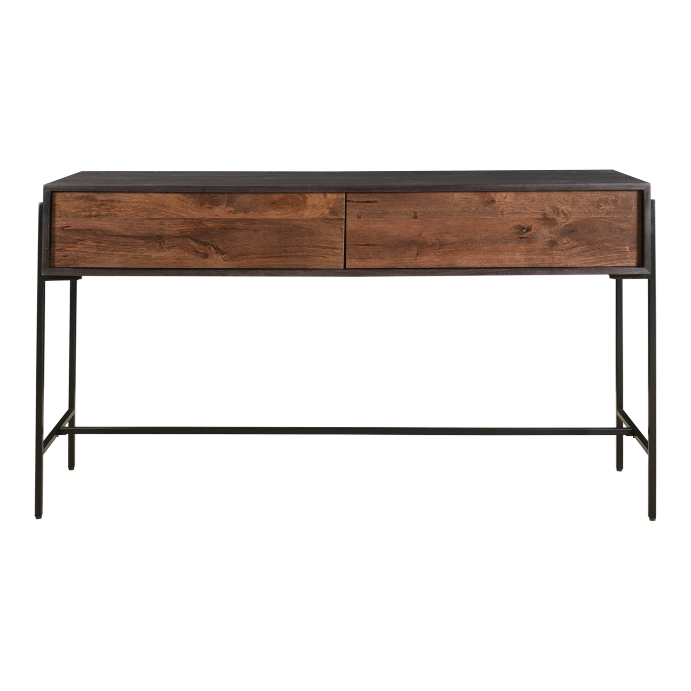 With a sleek sophisticated design, the Tobin Console Table emits rich hues from the solid mango wood's medium and dark sta...