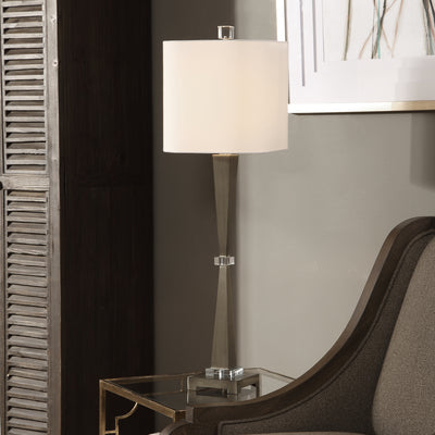 This Sleek Design Features Tapered Steel Columns, Finished In Plated, Lightly Antiqued Brushed Brass, Accented With Thick ...