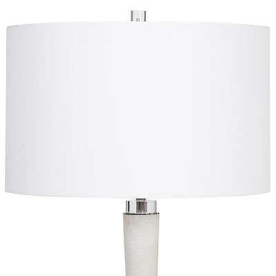 This Elegant Table Lamp Is Executed In A Rich Looking Material Made Of Granulated White Marble That Accurately Replicates ...