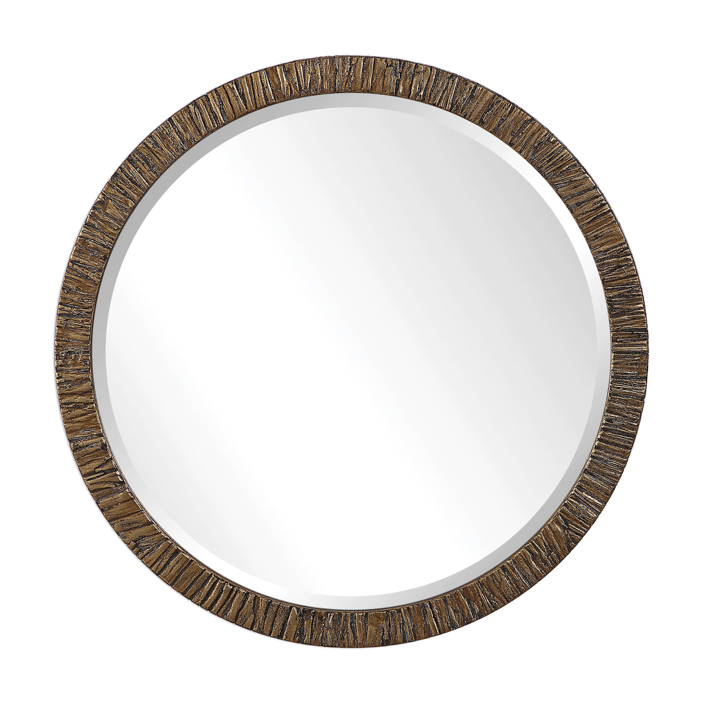 This Classic Round Mirror Showcases A Modern Style That Is Easy To Place In Any Design. The Solid Wood Frame Is Covered In...