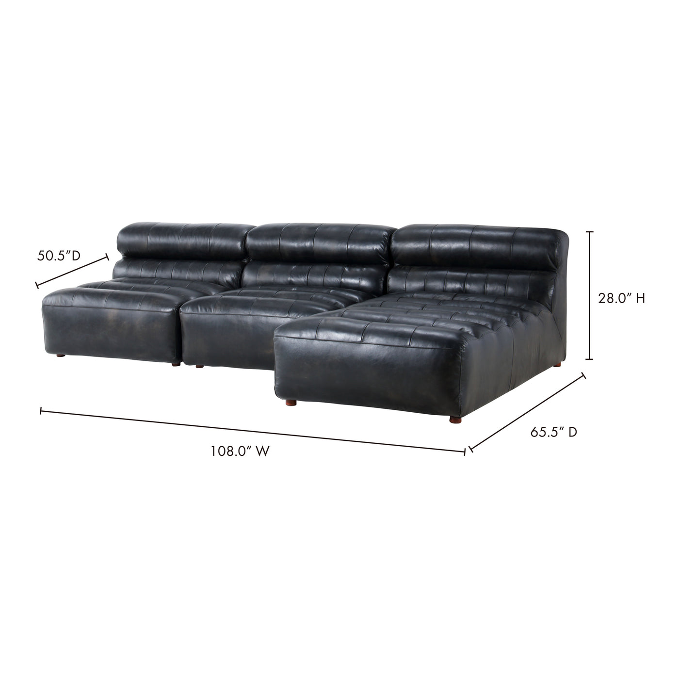 Outfit your space with comfort and quality, which you are sure to find in the Ramsay Modular Sectional. Ribbed top-grain l...